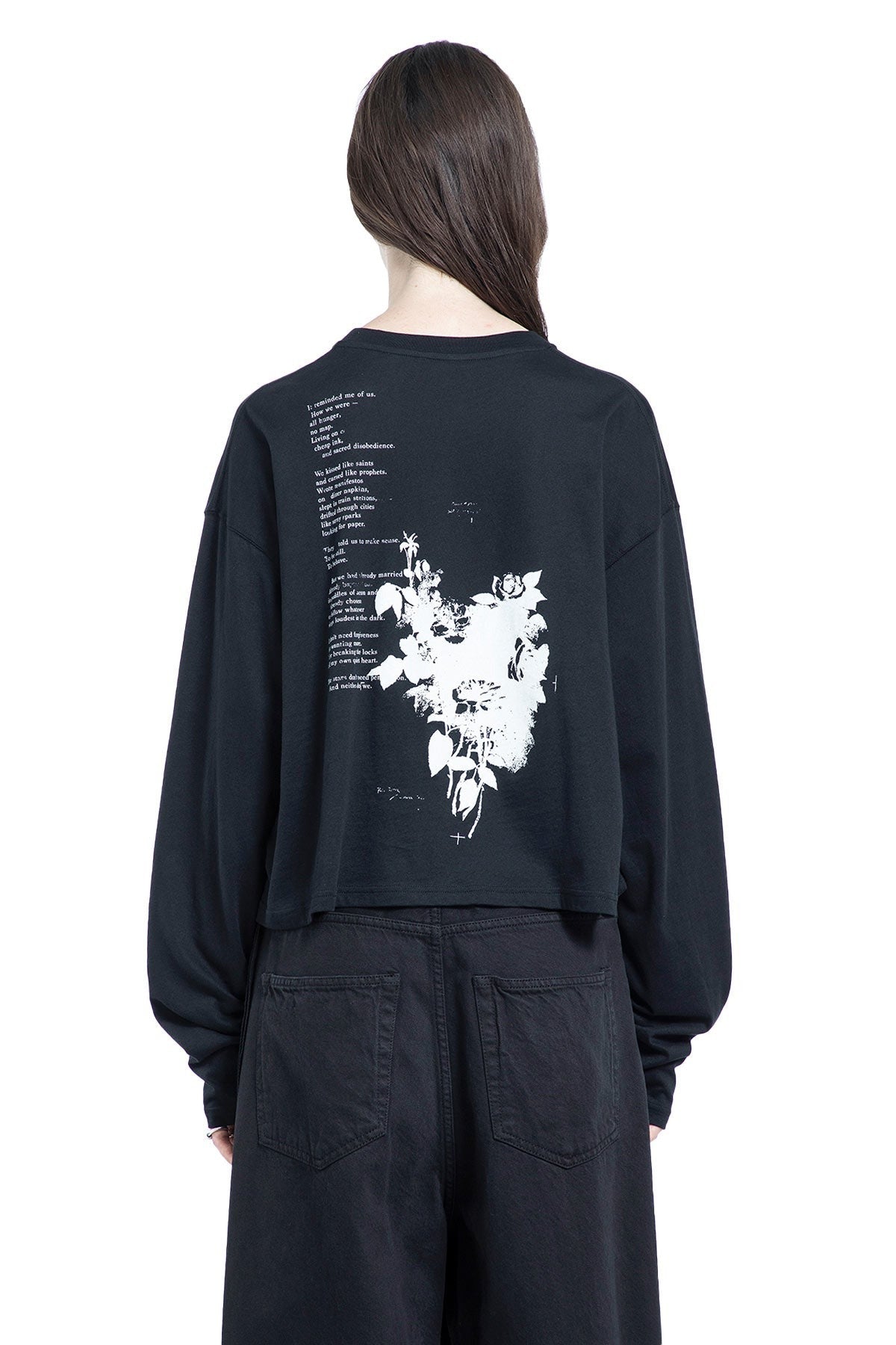 Nikita relax fit boxy cropped t shirt with "it reminded me of us" print
