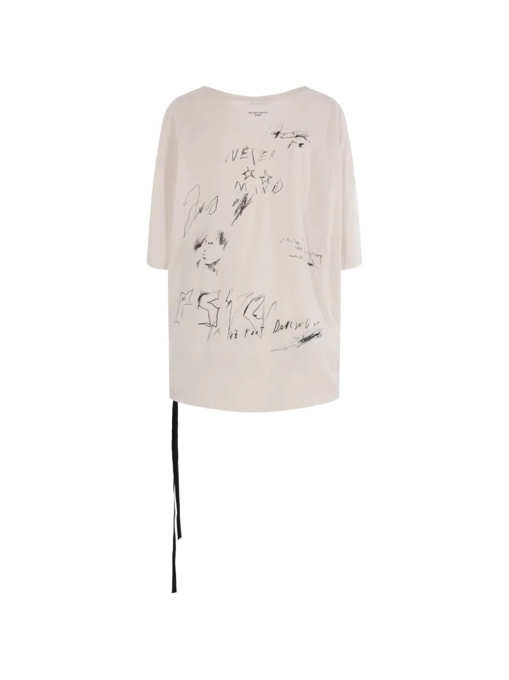 Lu relax fit boxy tshirt with "everything is fine sketch" print