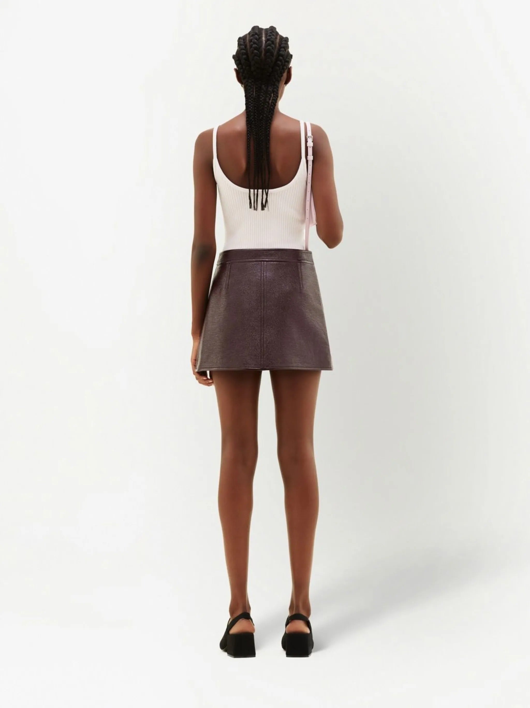 Reedition vinyl mini skirt