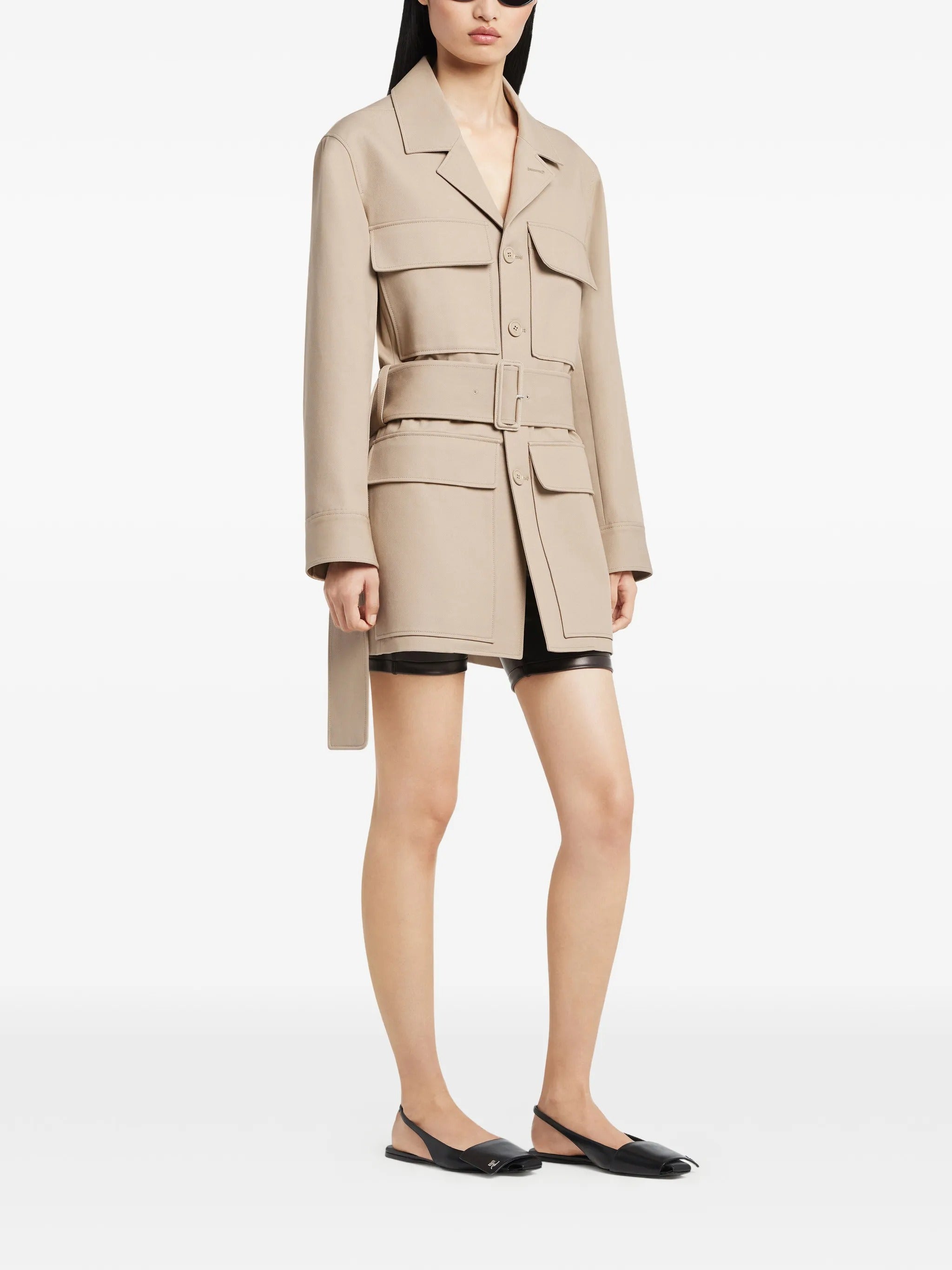 Utility belted coat