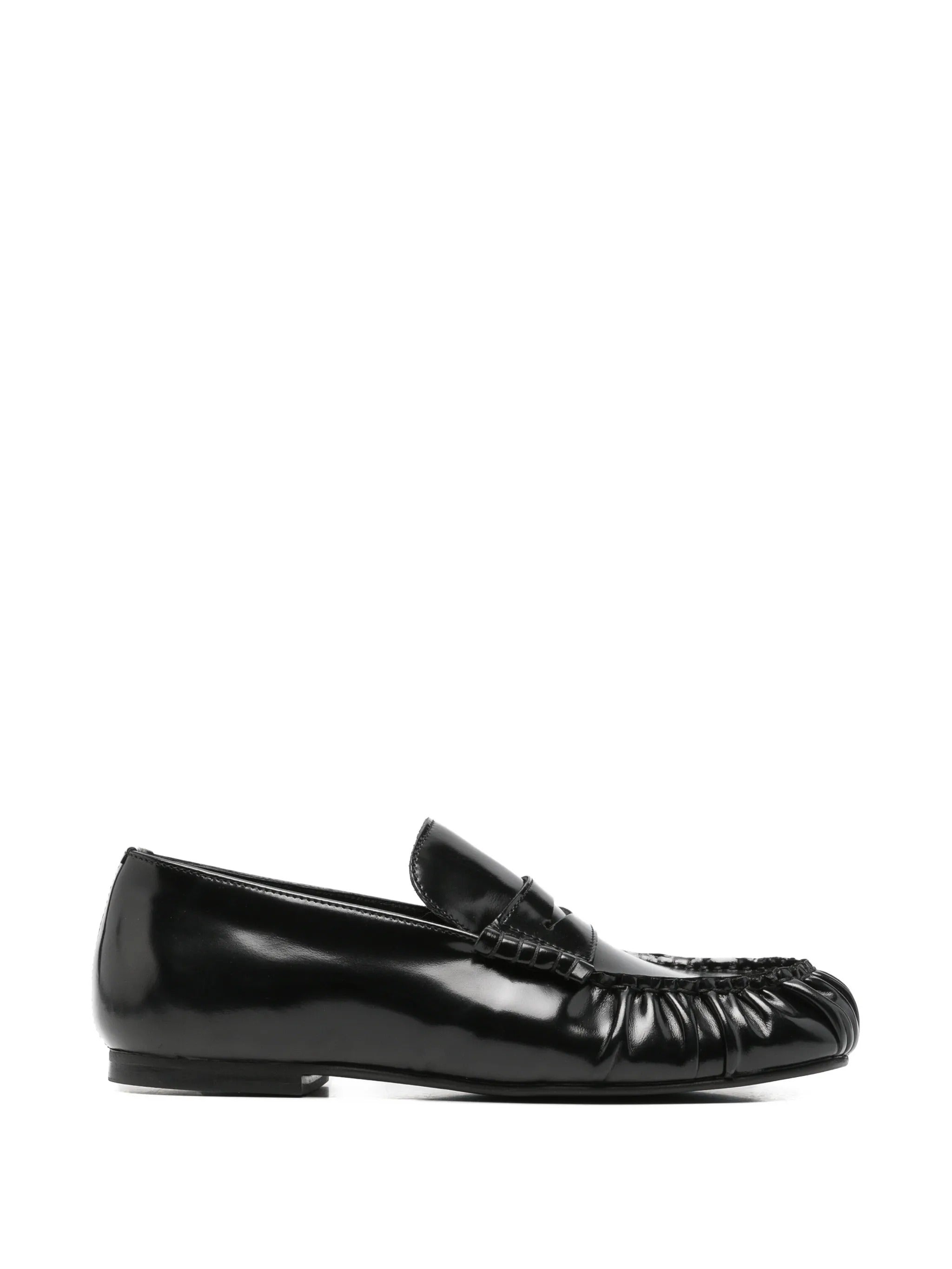 Aven black leather loafers