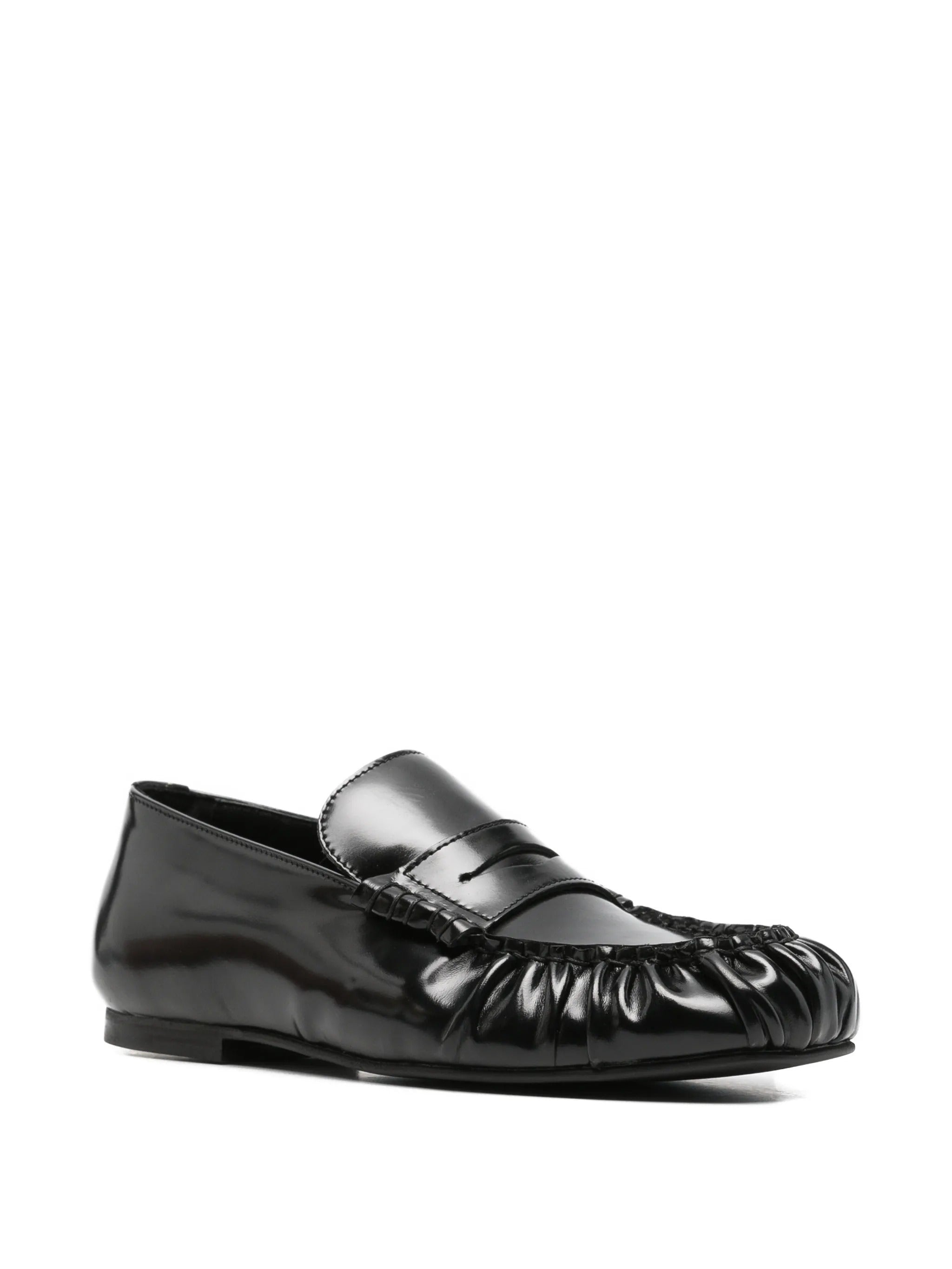 Aven black leather loafers