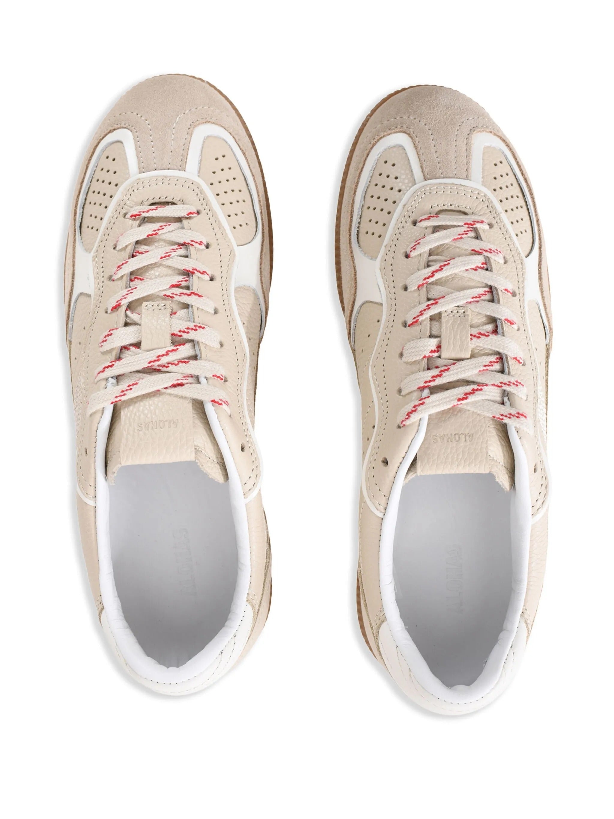 Tb.490 rife grain cream leather sneakers