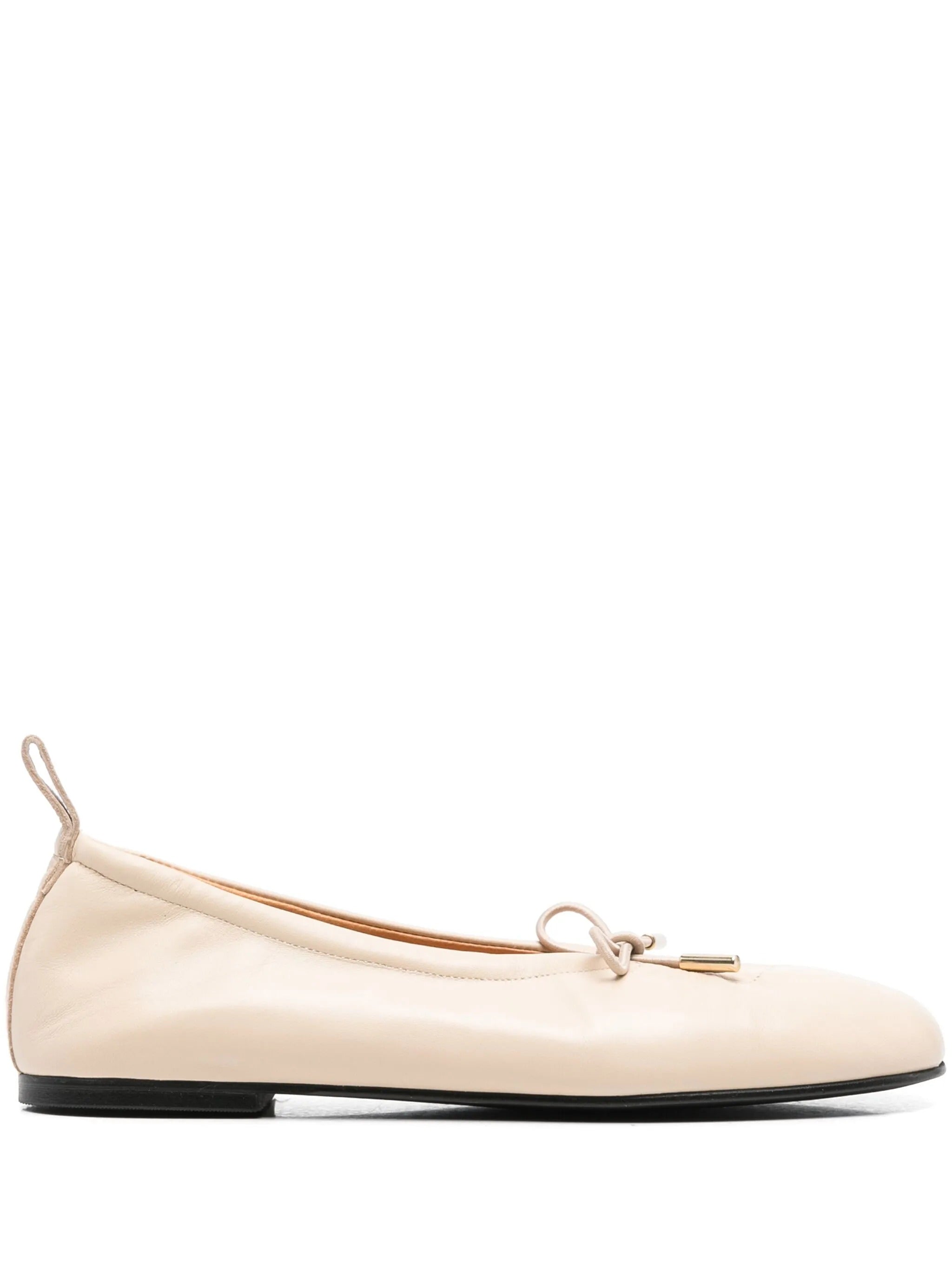 Rosalind cream leather ballet flats