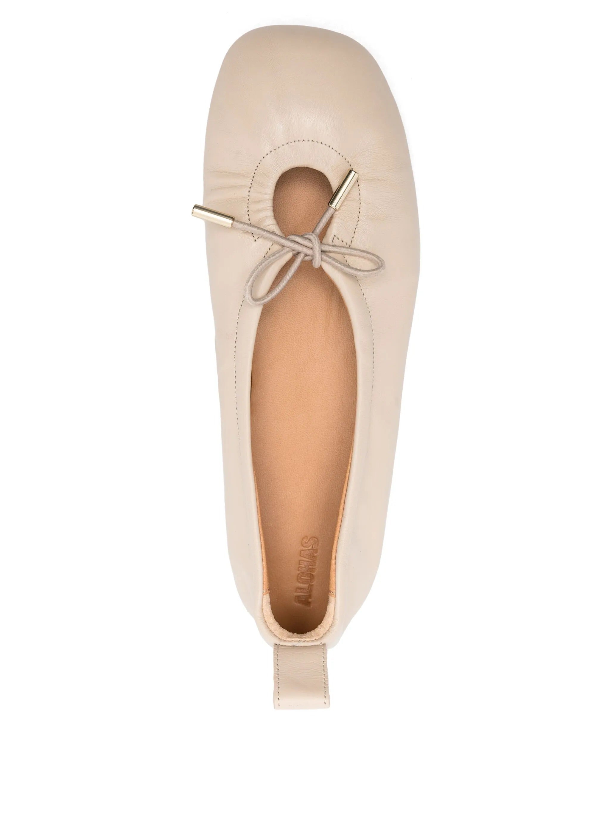 Rosalind cream leather ballet flats