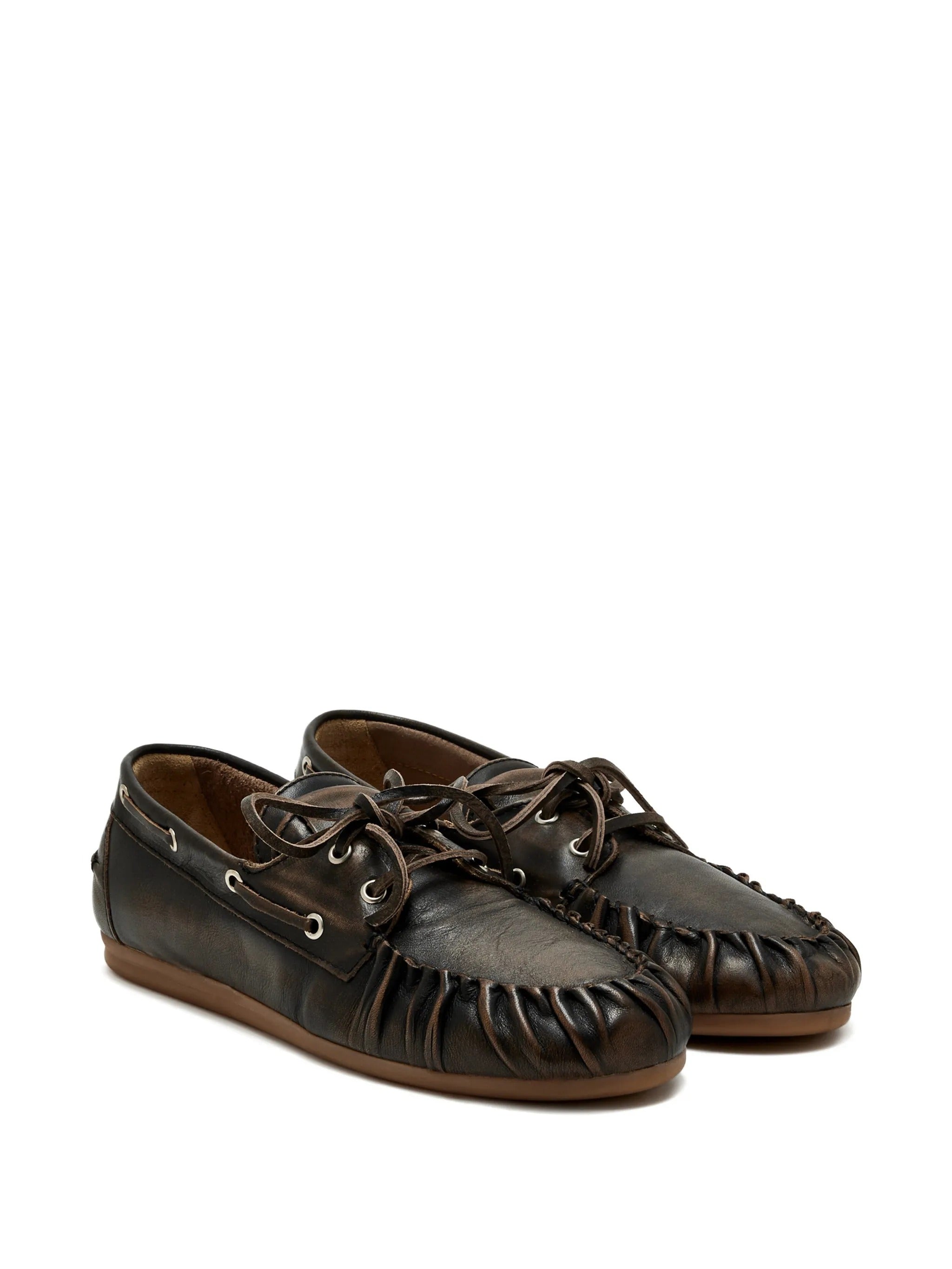 Rowan brushed brown leather loafers