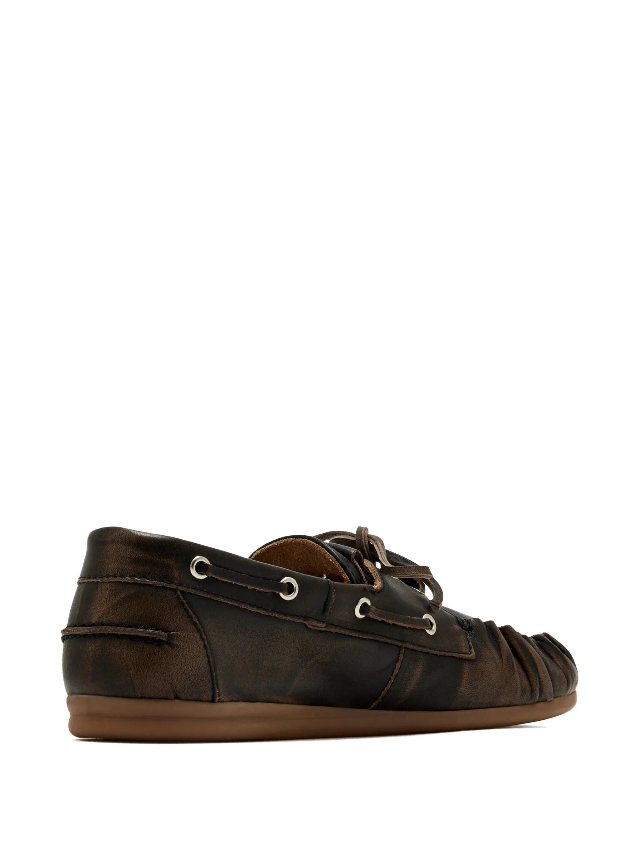 Rowan brushed brown leather loafers
