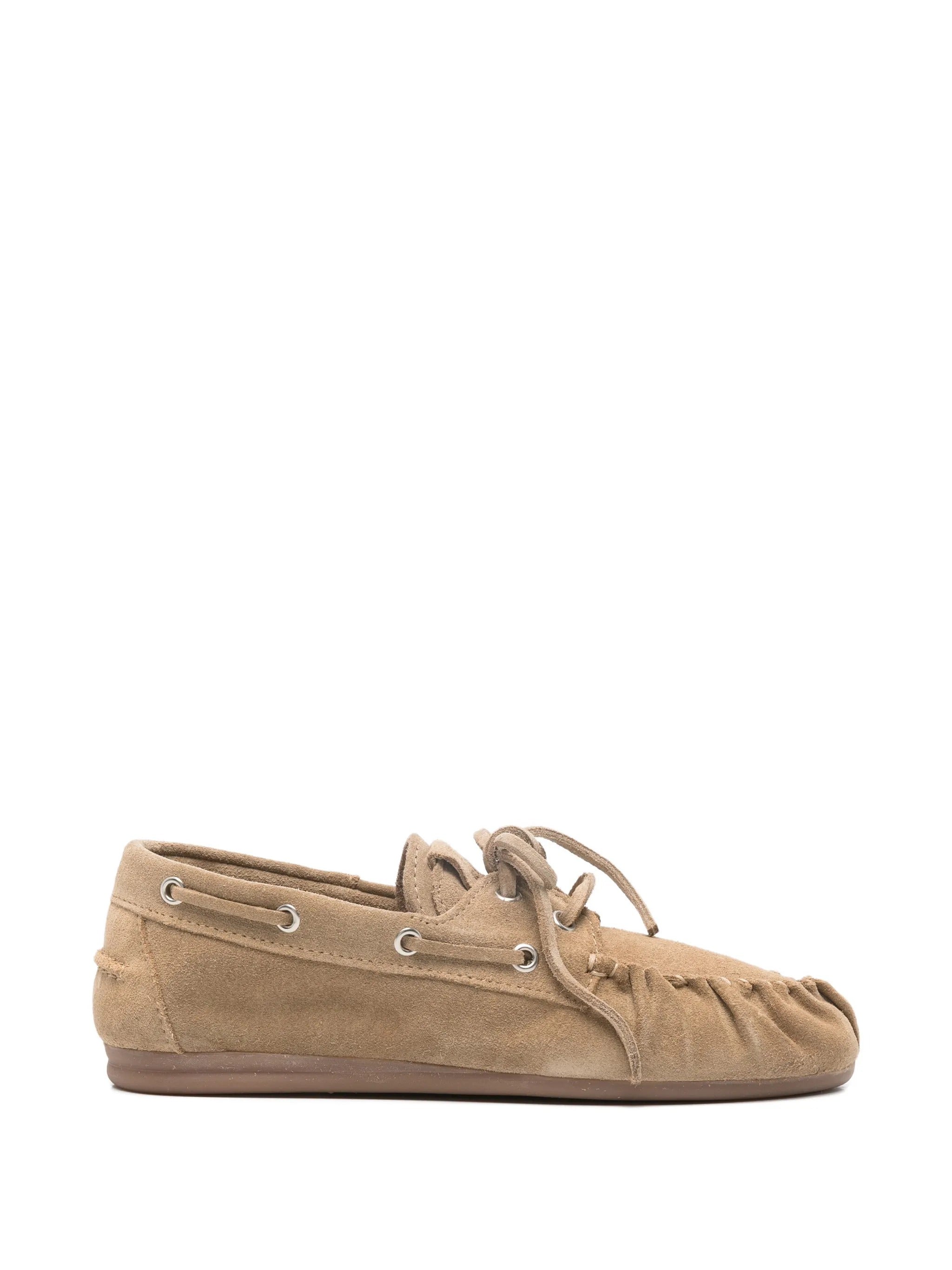 Rowan suede beige leather loafers