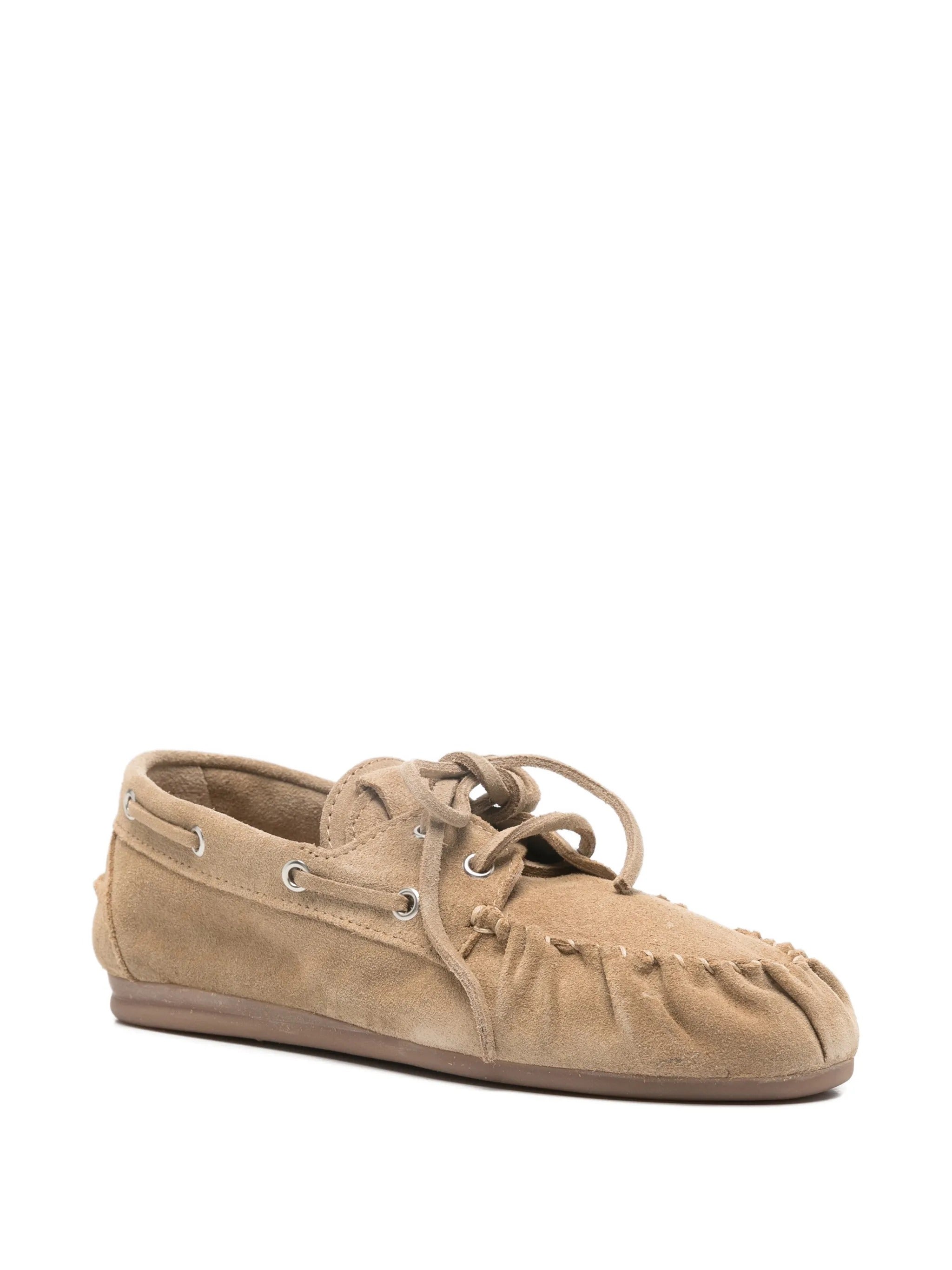 Rowan suede beige leather loafers