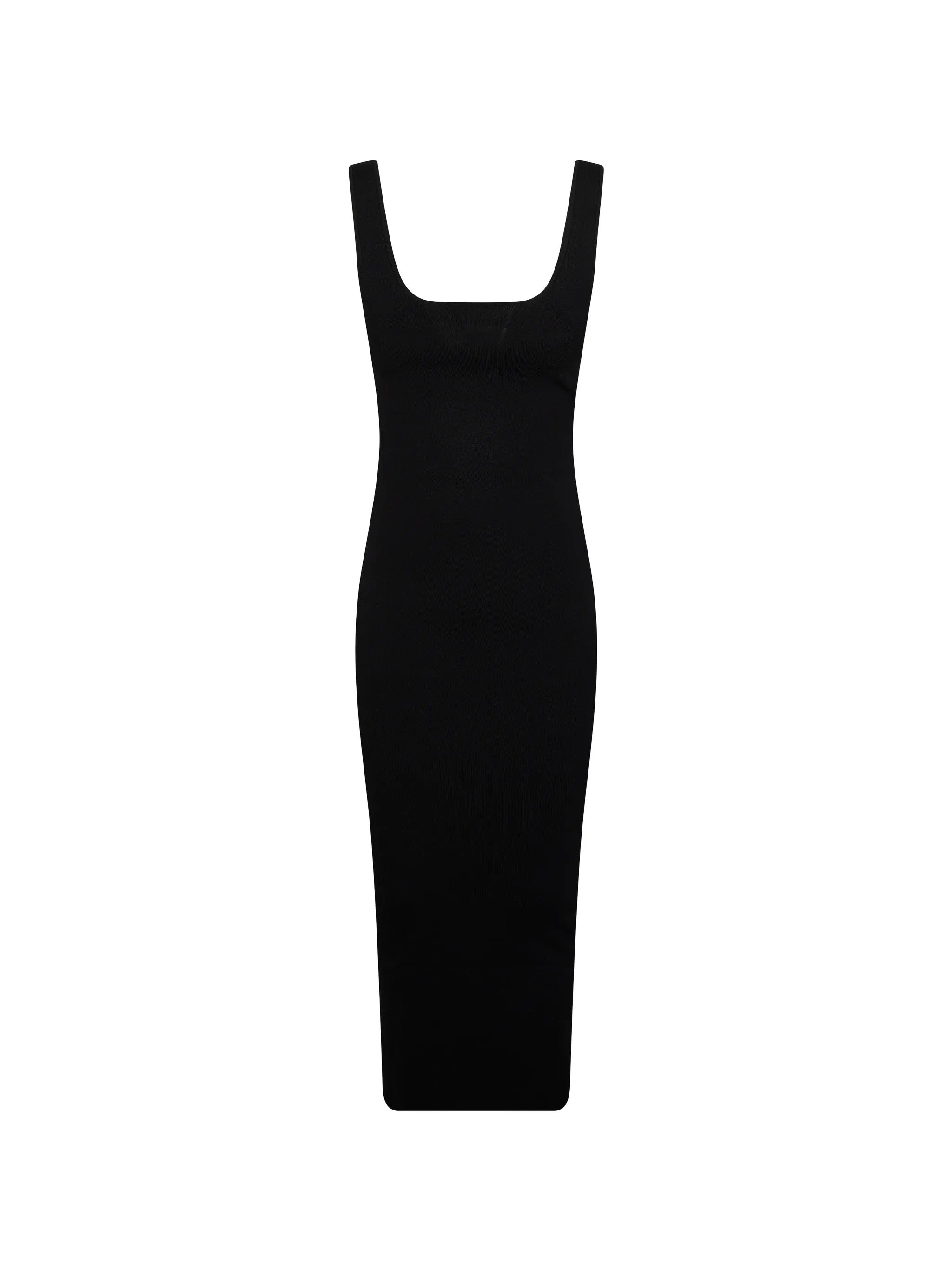 Square neck knit midi