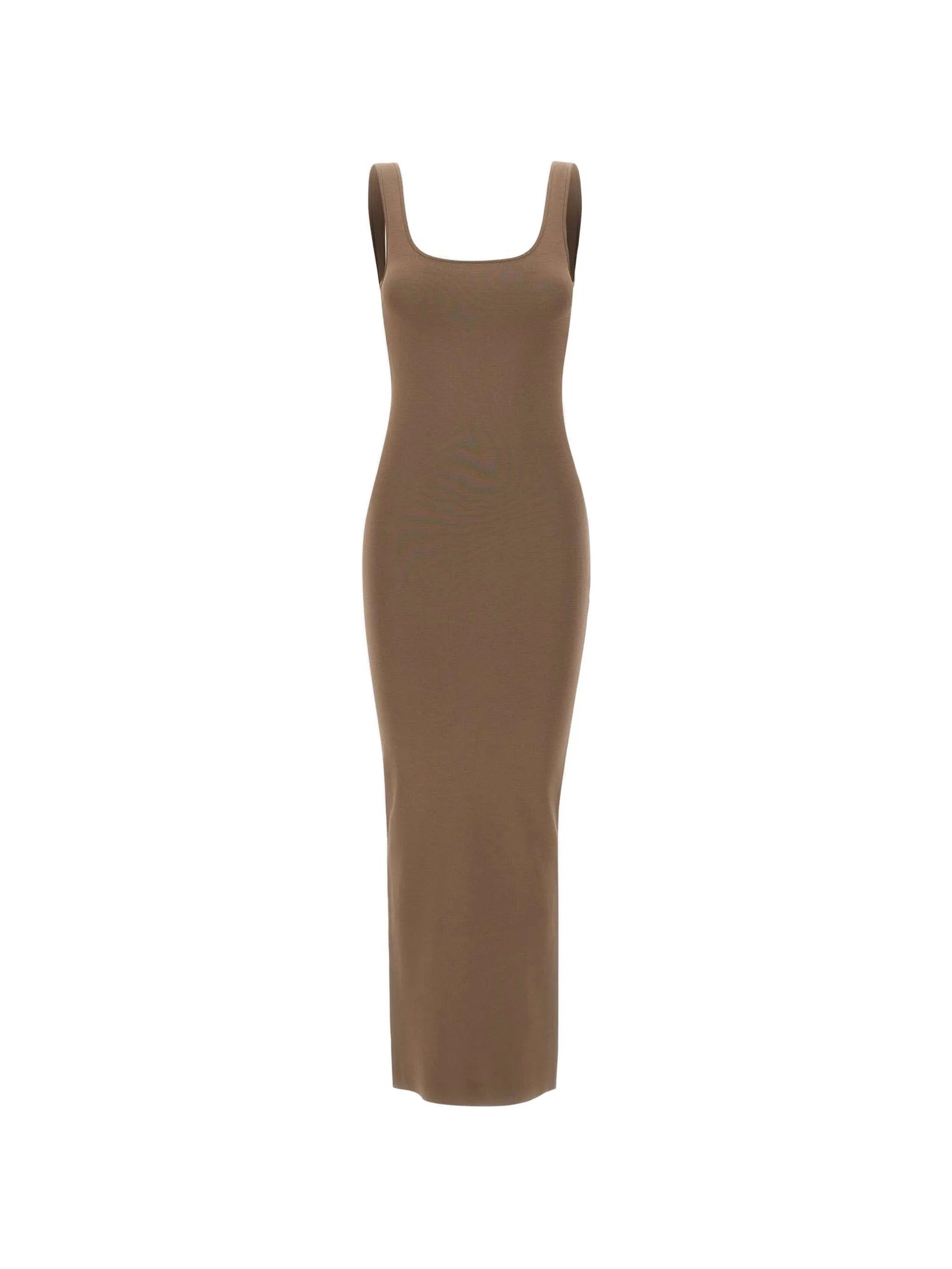 Square neck knit midi