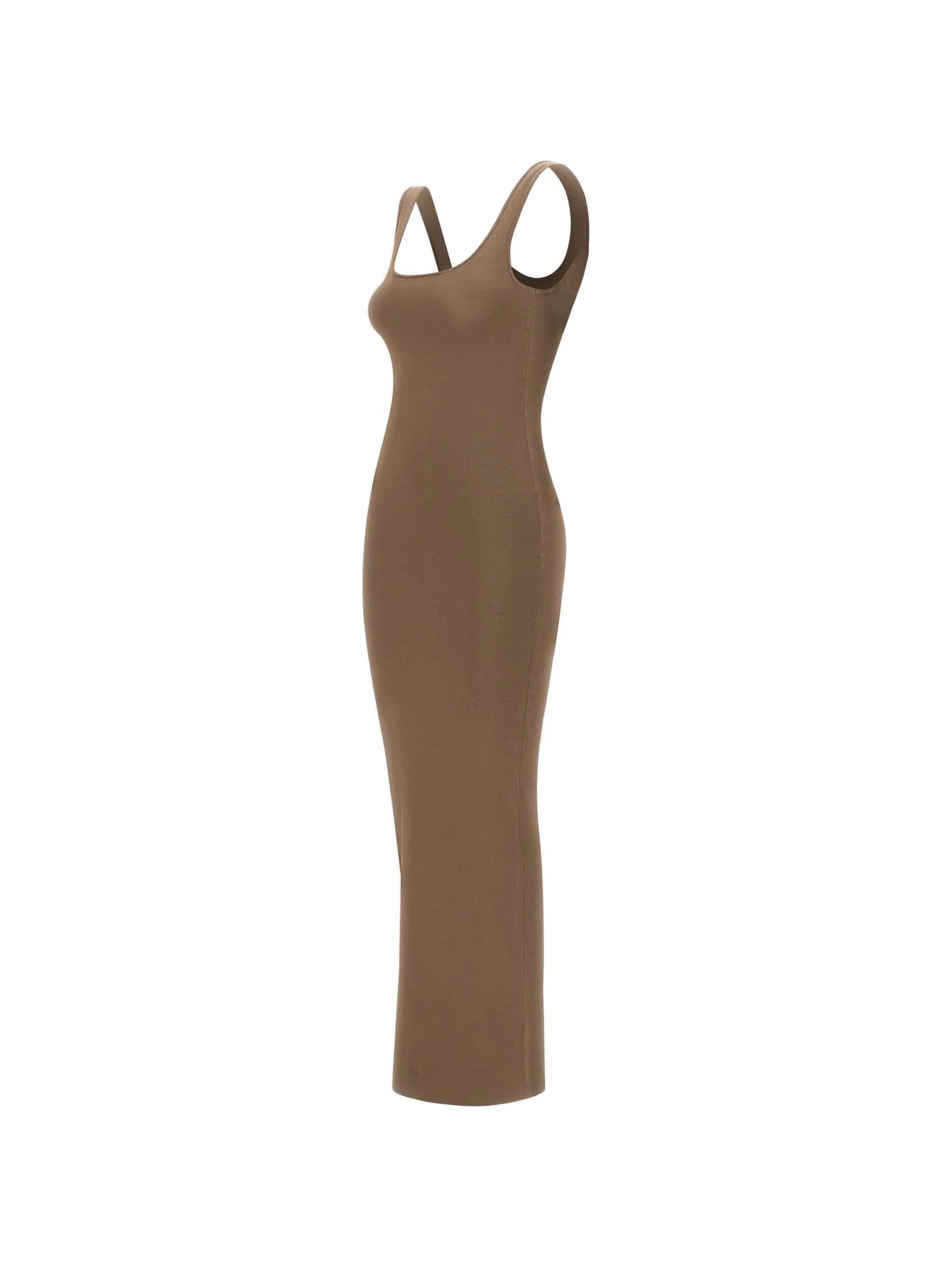Square neck knit midi
