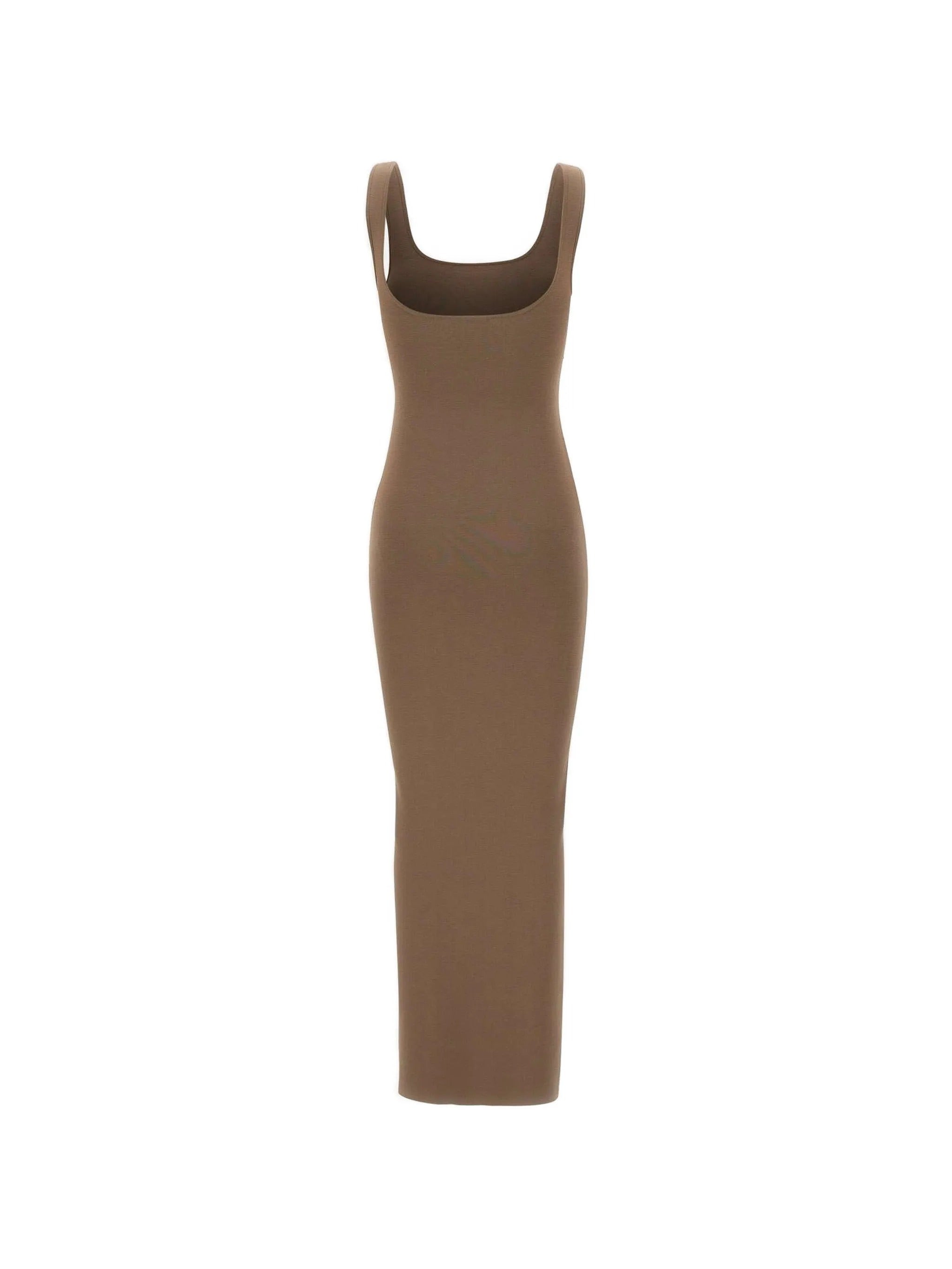 Square neck knit midi