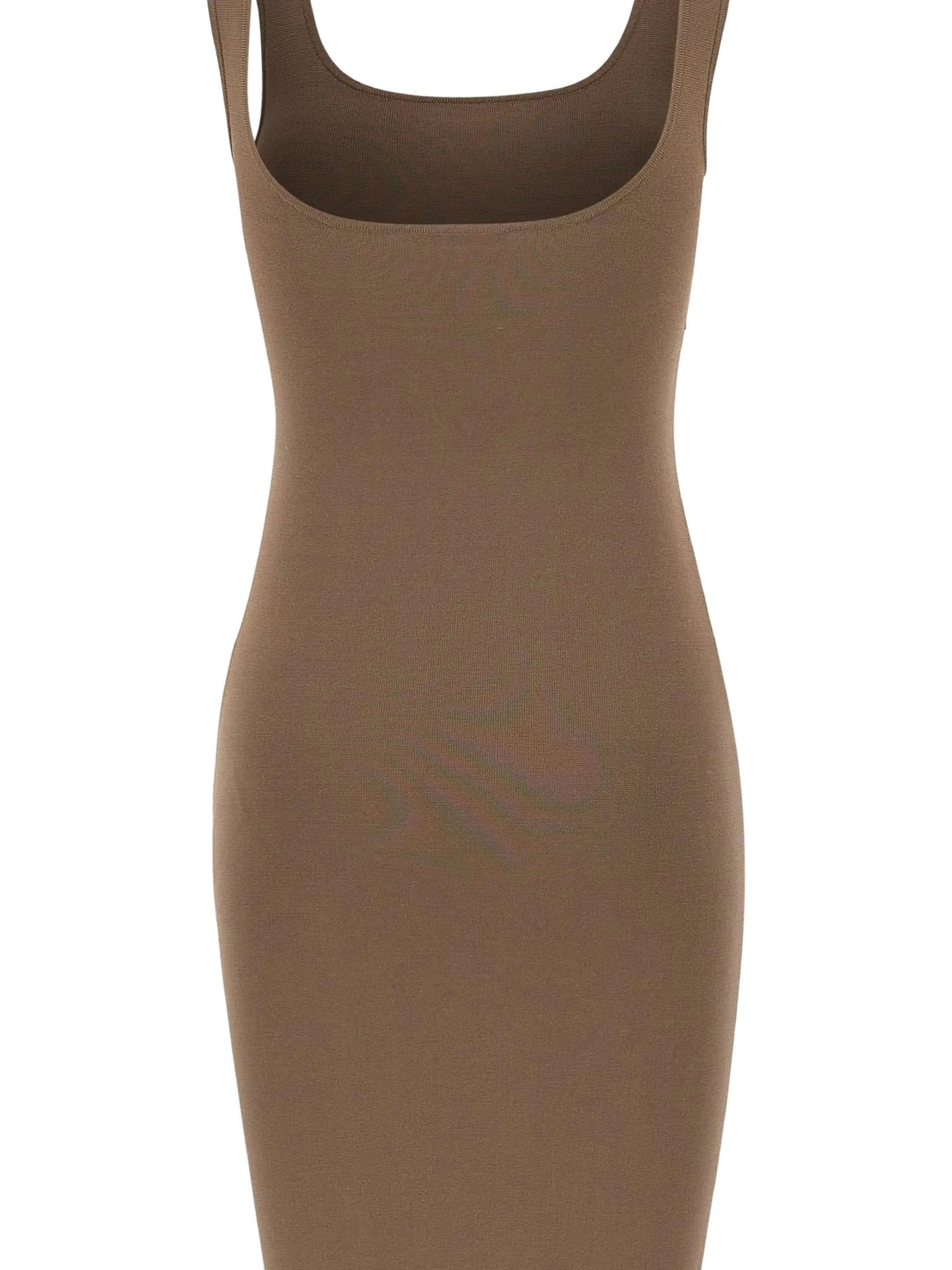 Square neck knit midi