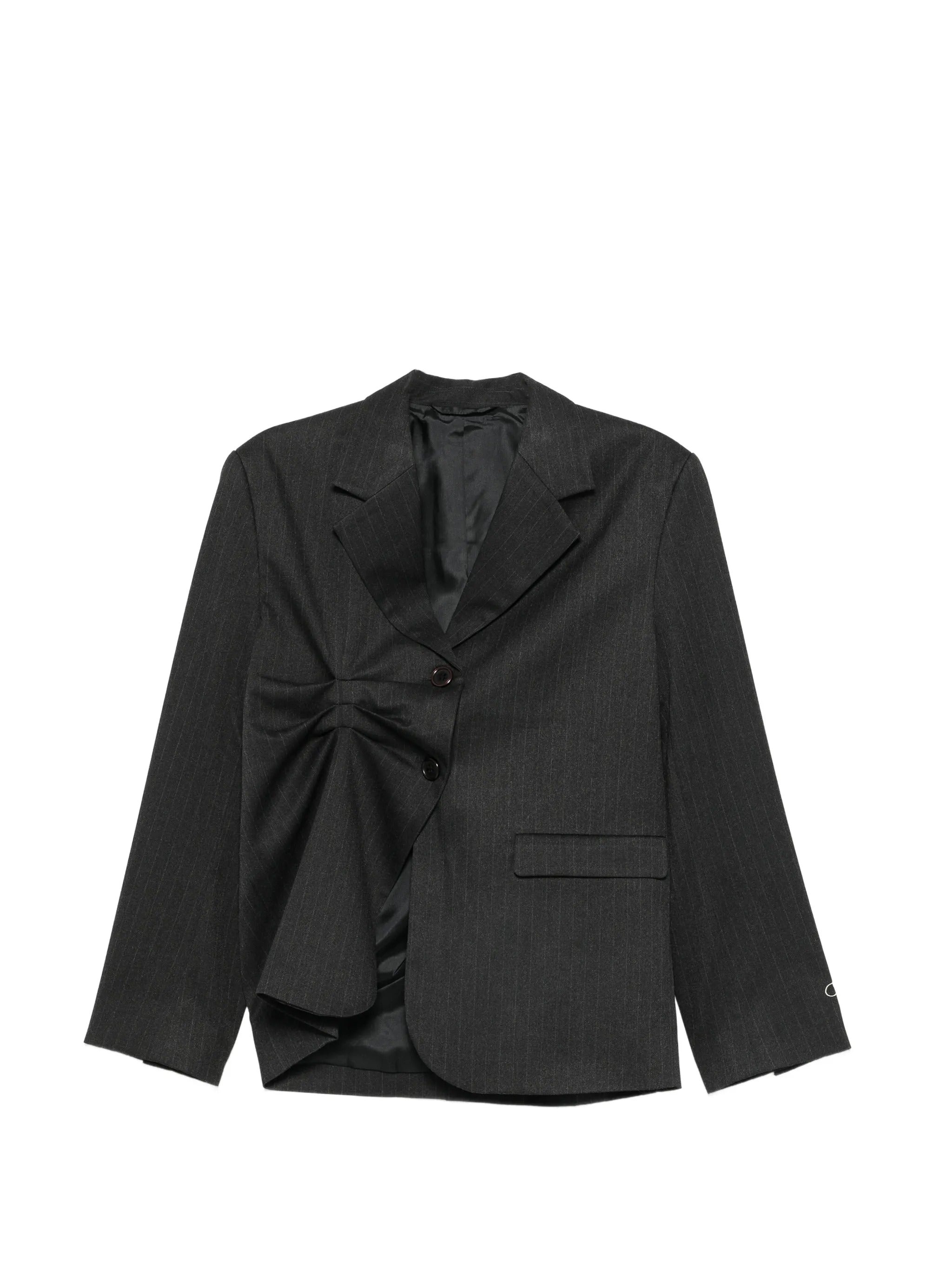 Bonnie pleated blazer pinstripe