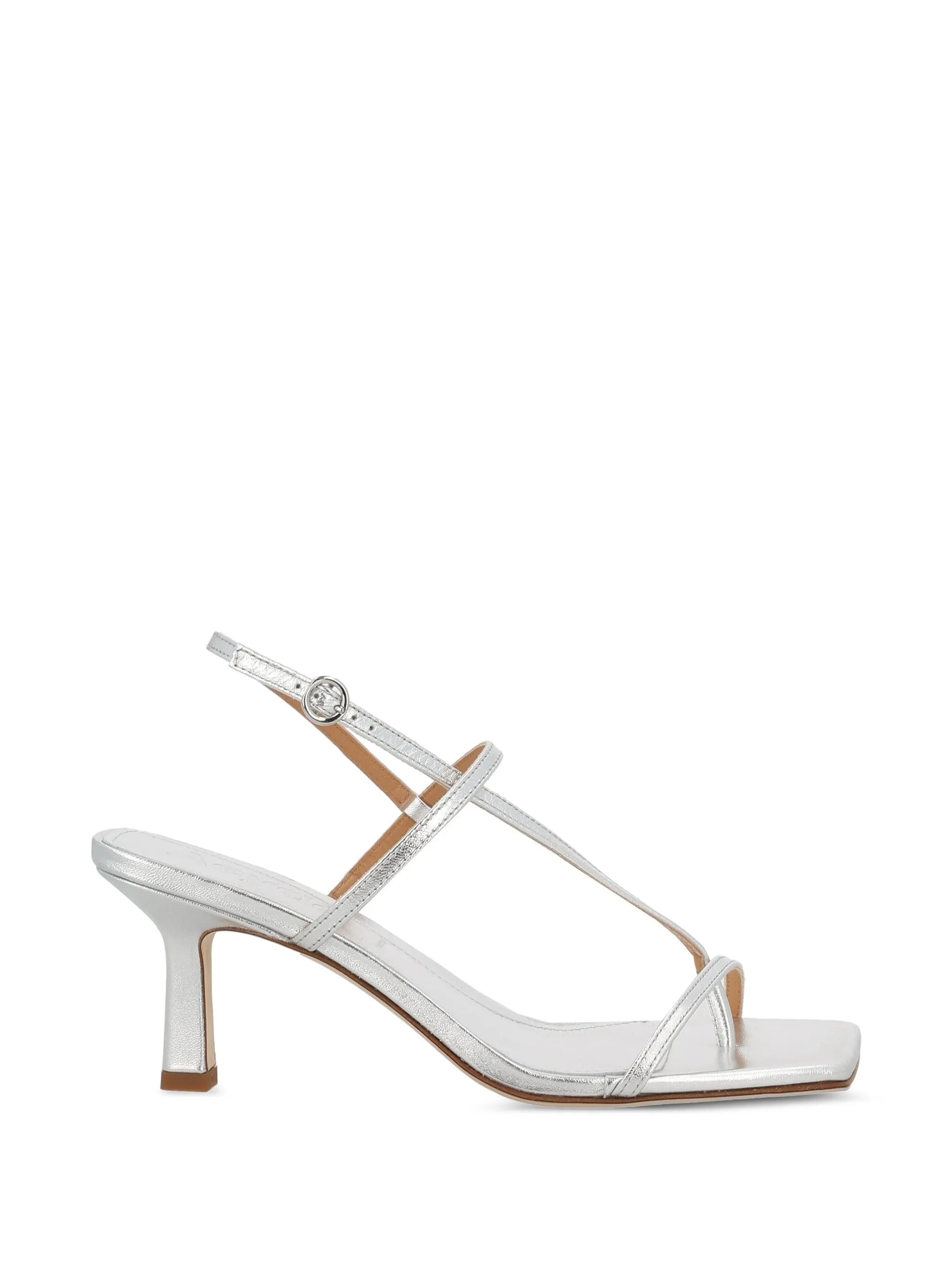 Elise nappa leather laminated silver