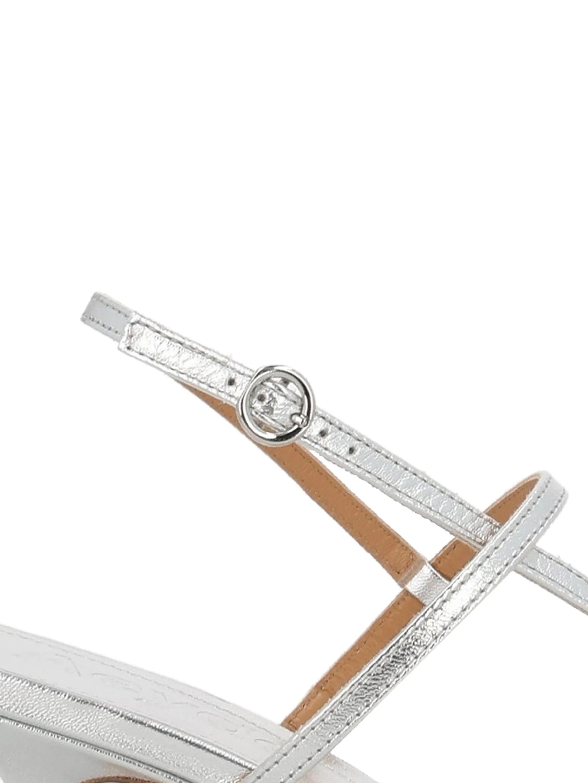 Elise nappa leather laminated silver