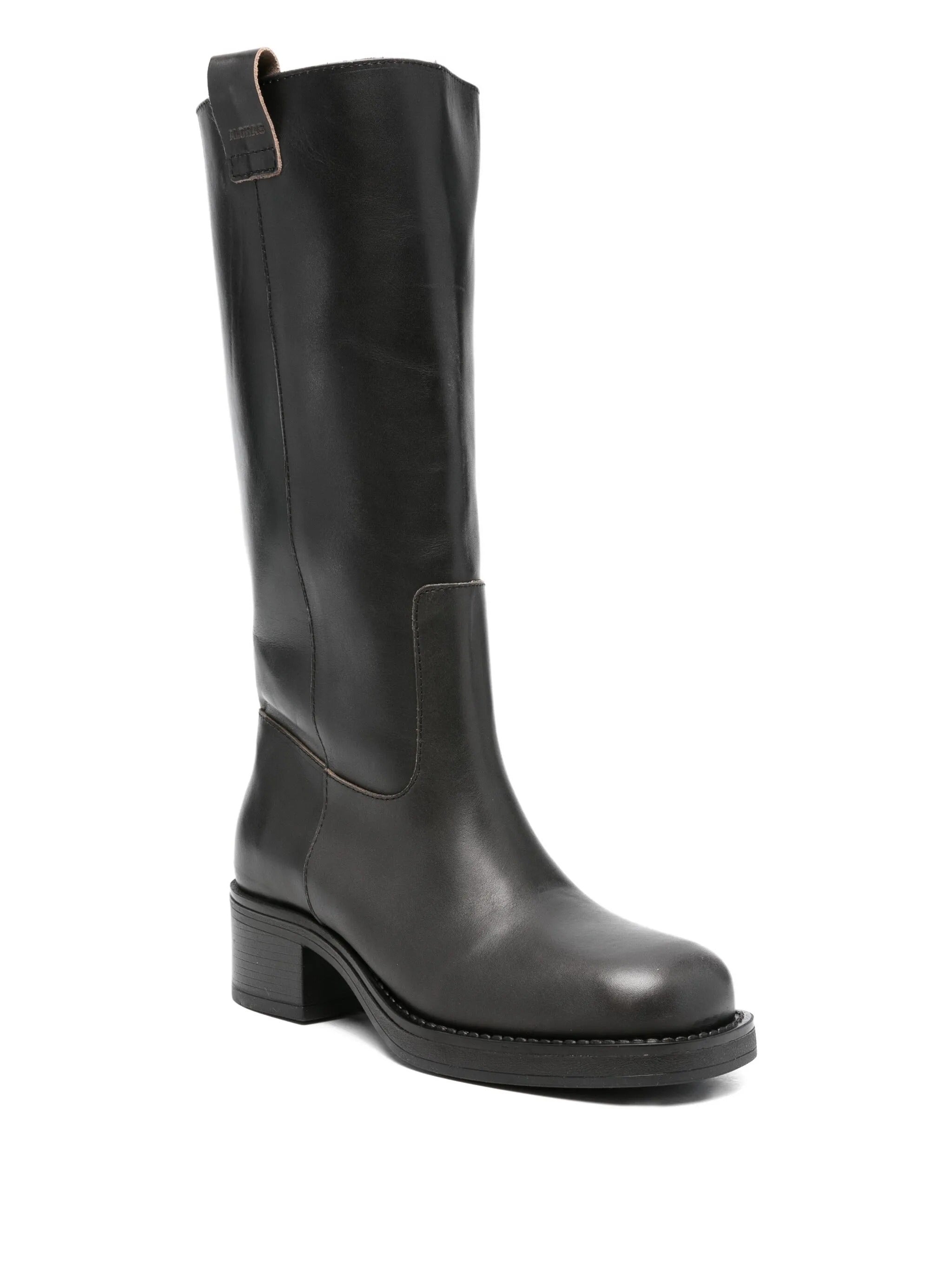 Sajan vintage effect black leather boots