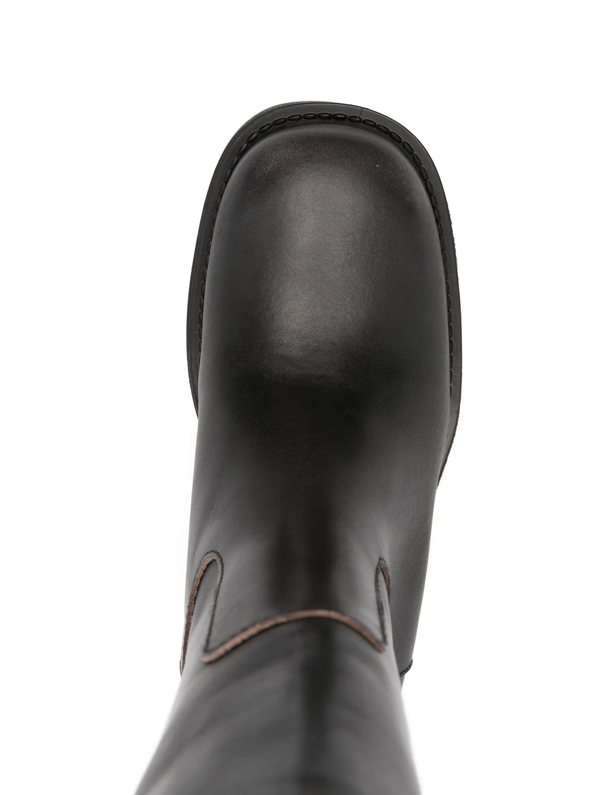 Sajan vintage effect black leather boots