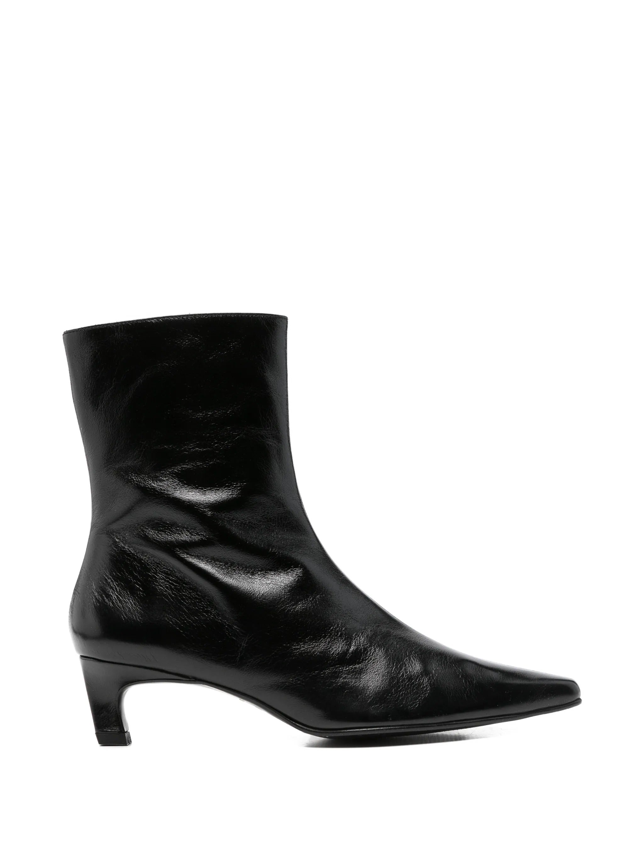 Ambar rift black leather ankle boots