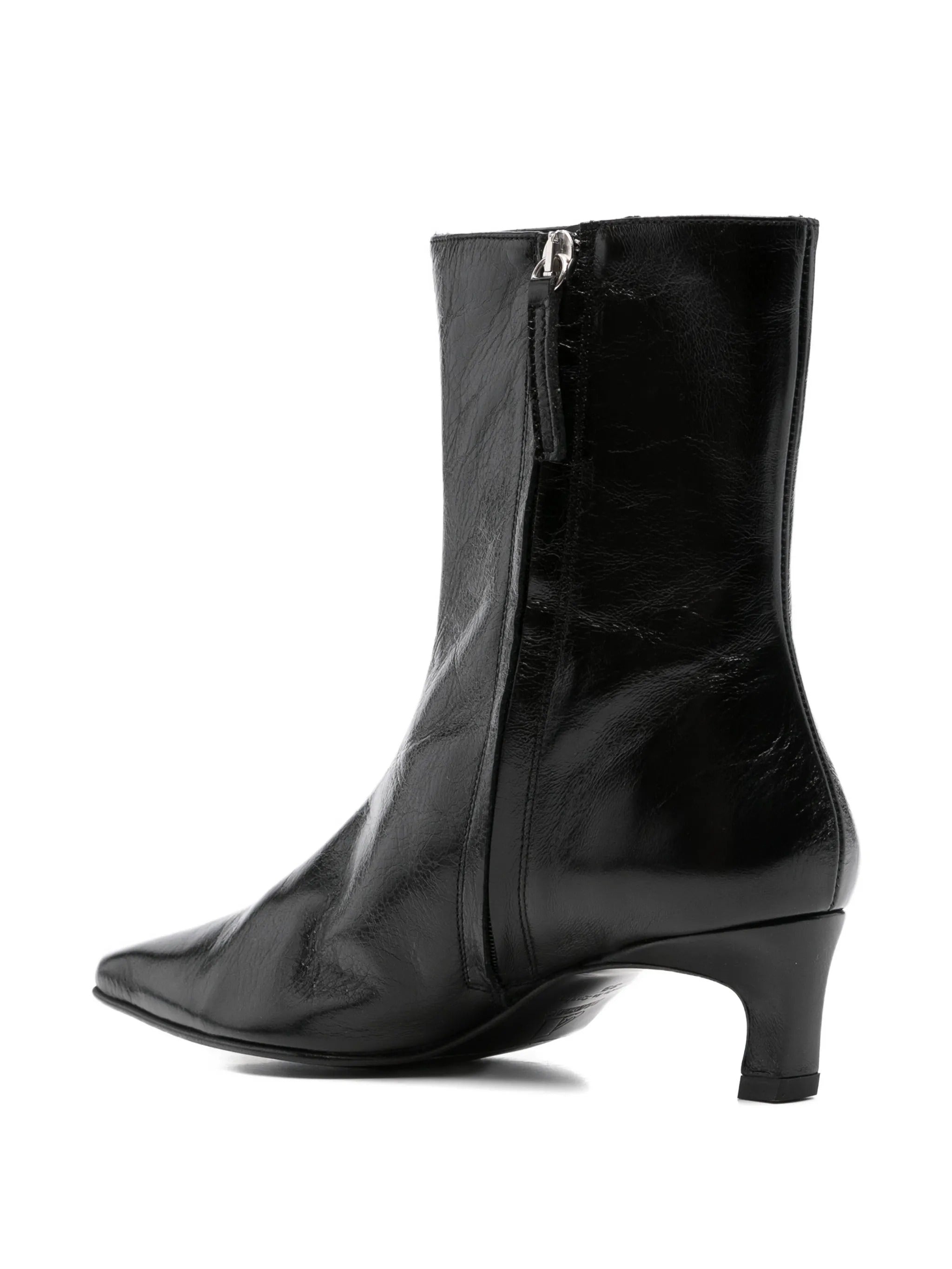 Ambar rift black leather ankle boots