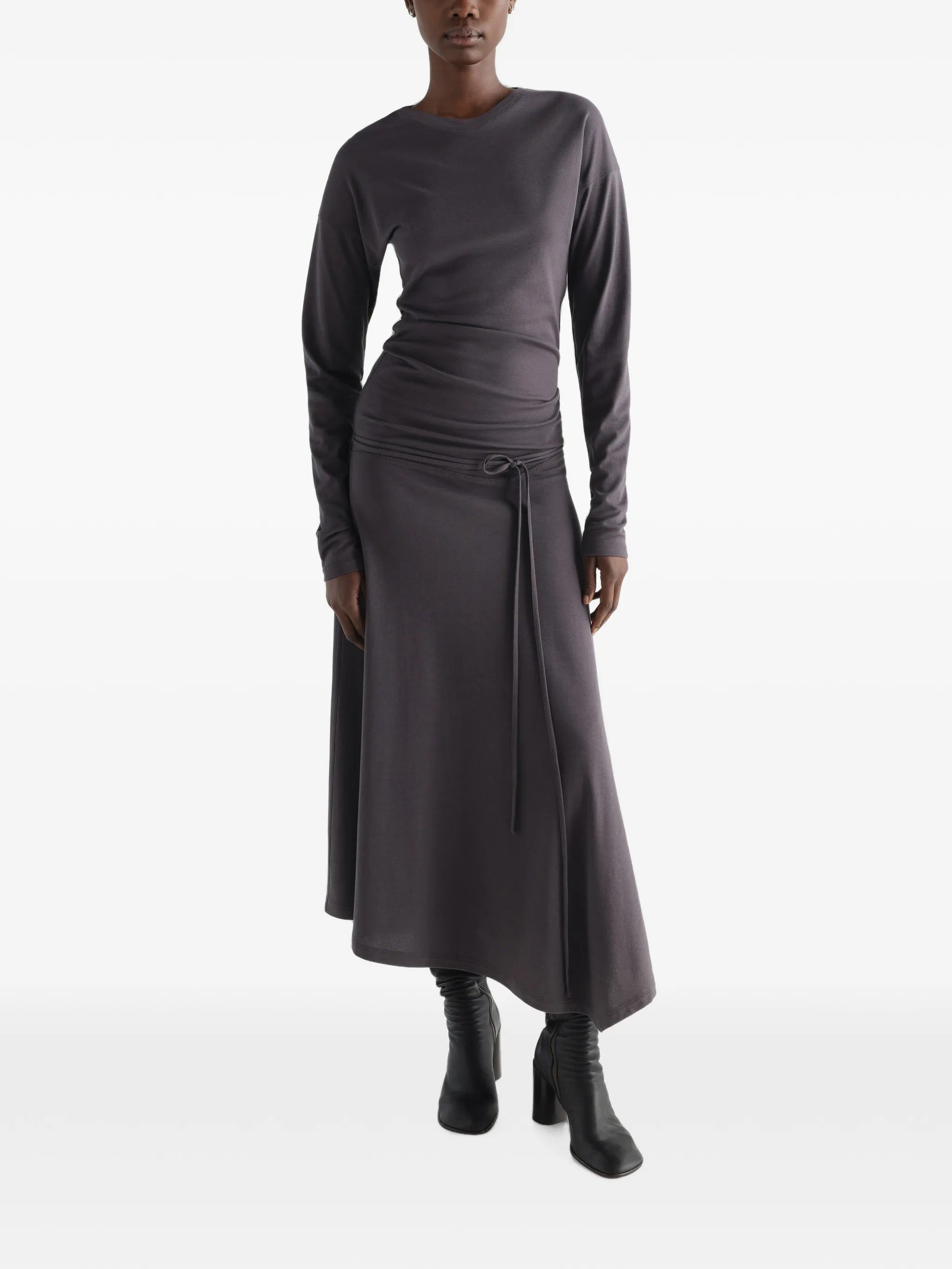 Long sleeve fluid dress