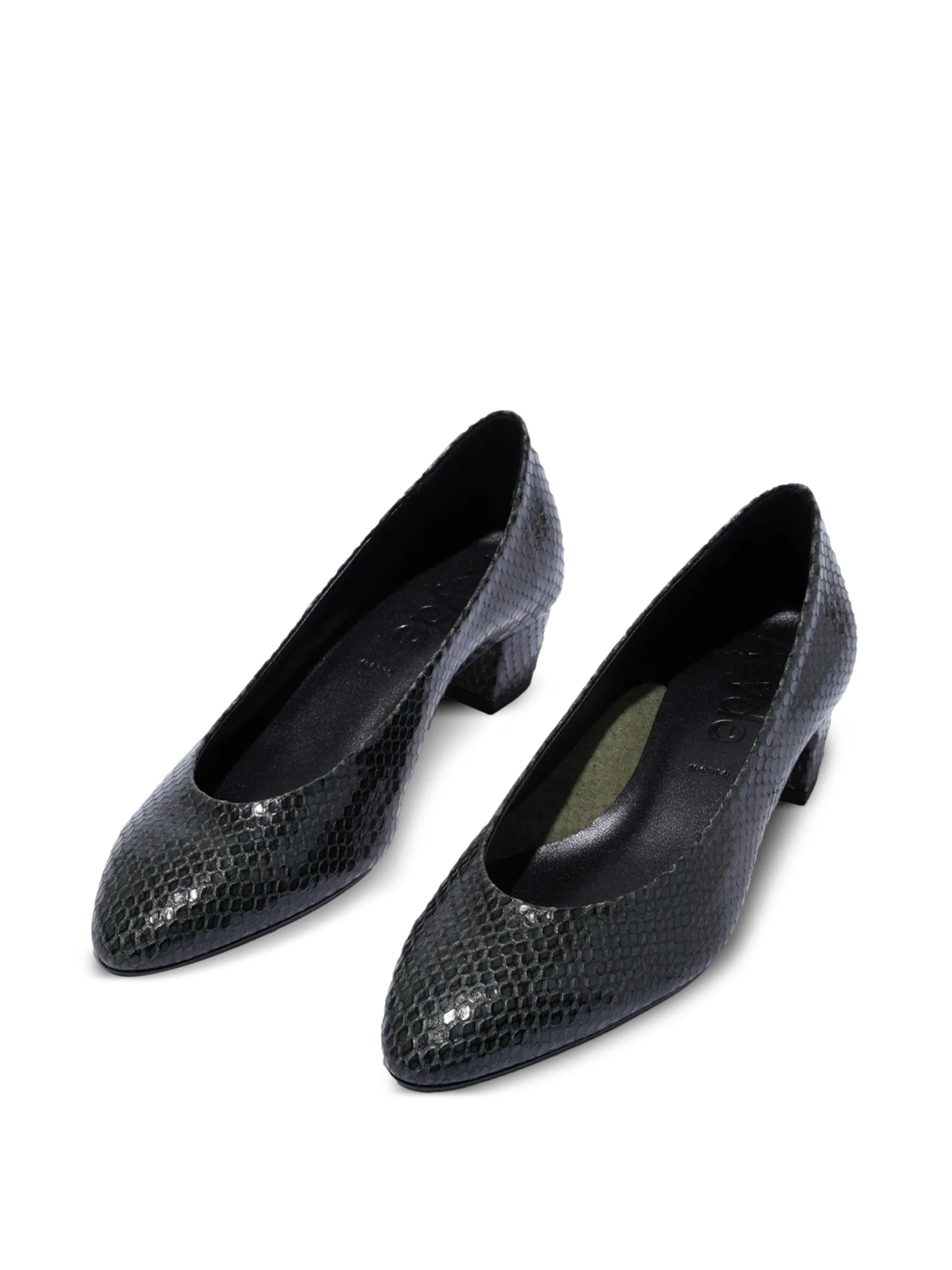 Helia mini snake print calf leather moss