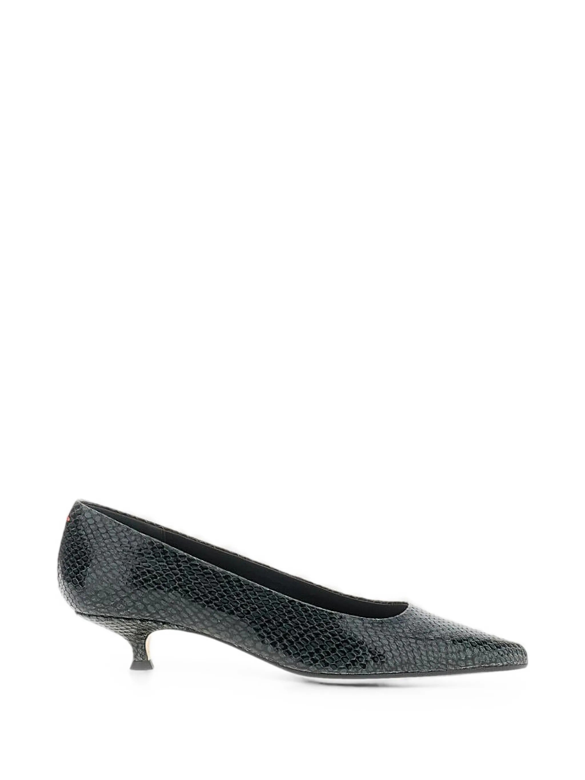 Cari mini snake print calf leather moss