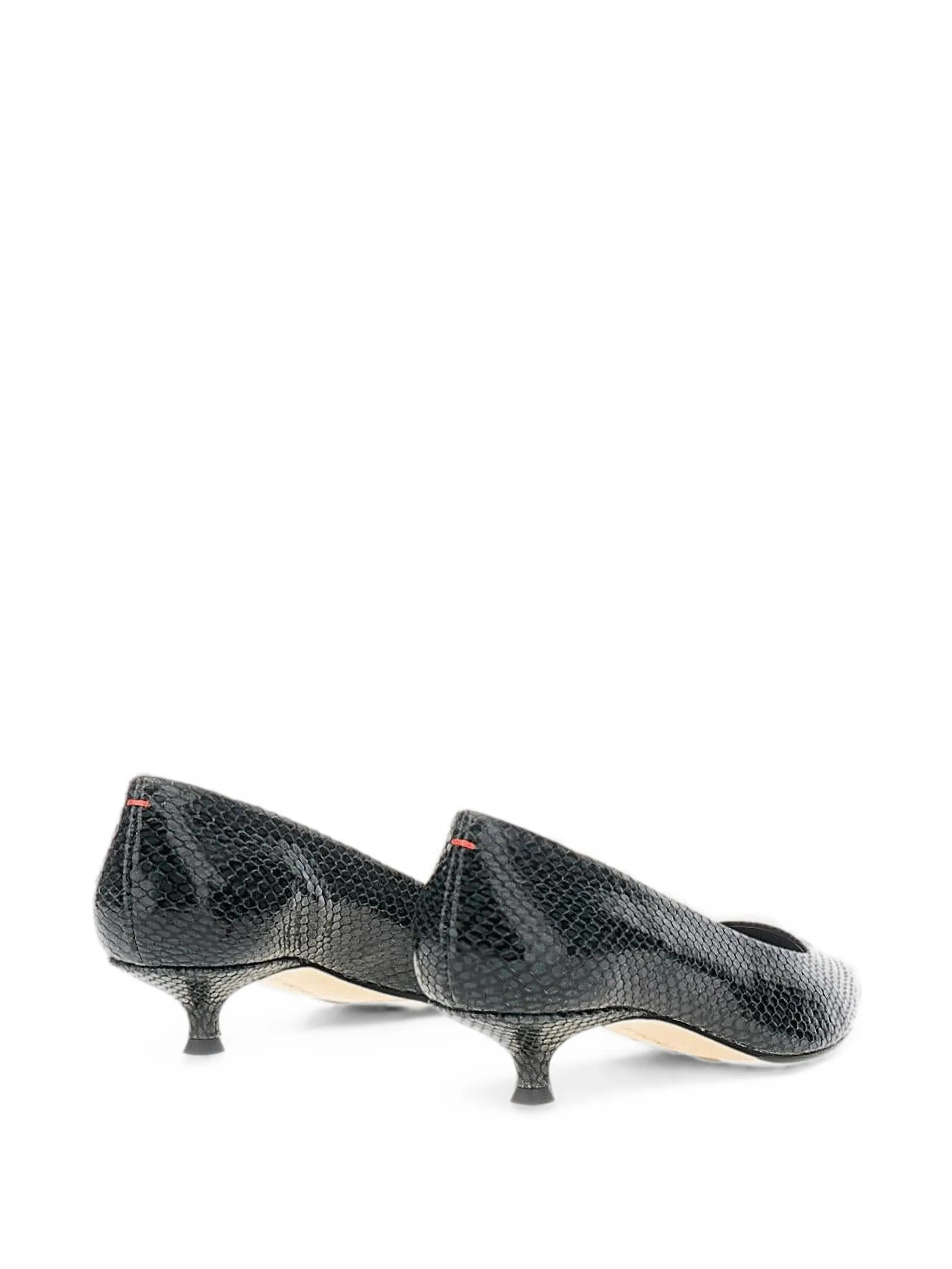 Cari mini snake print calf leather moss