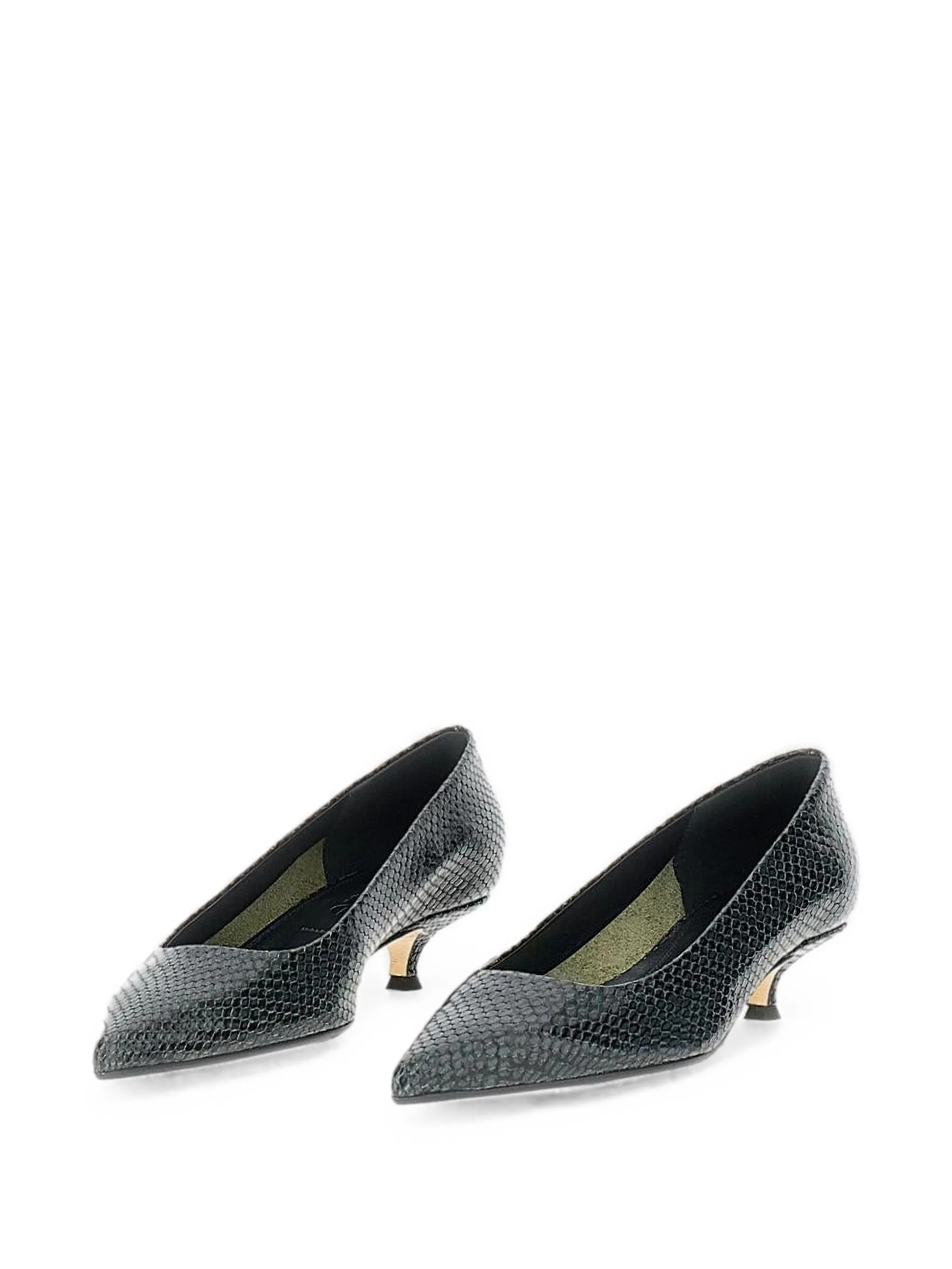Cari mini snake print calf leather moss