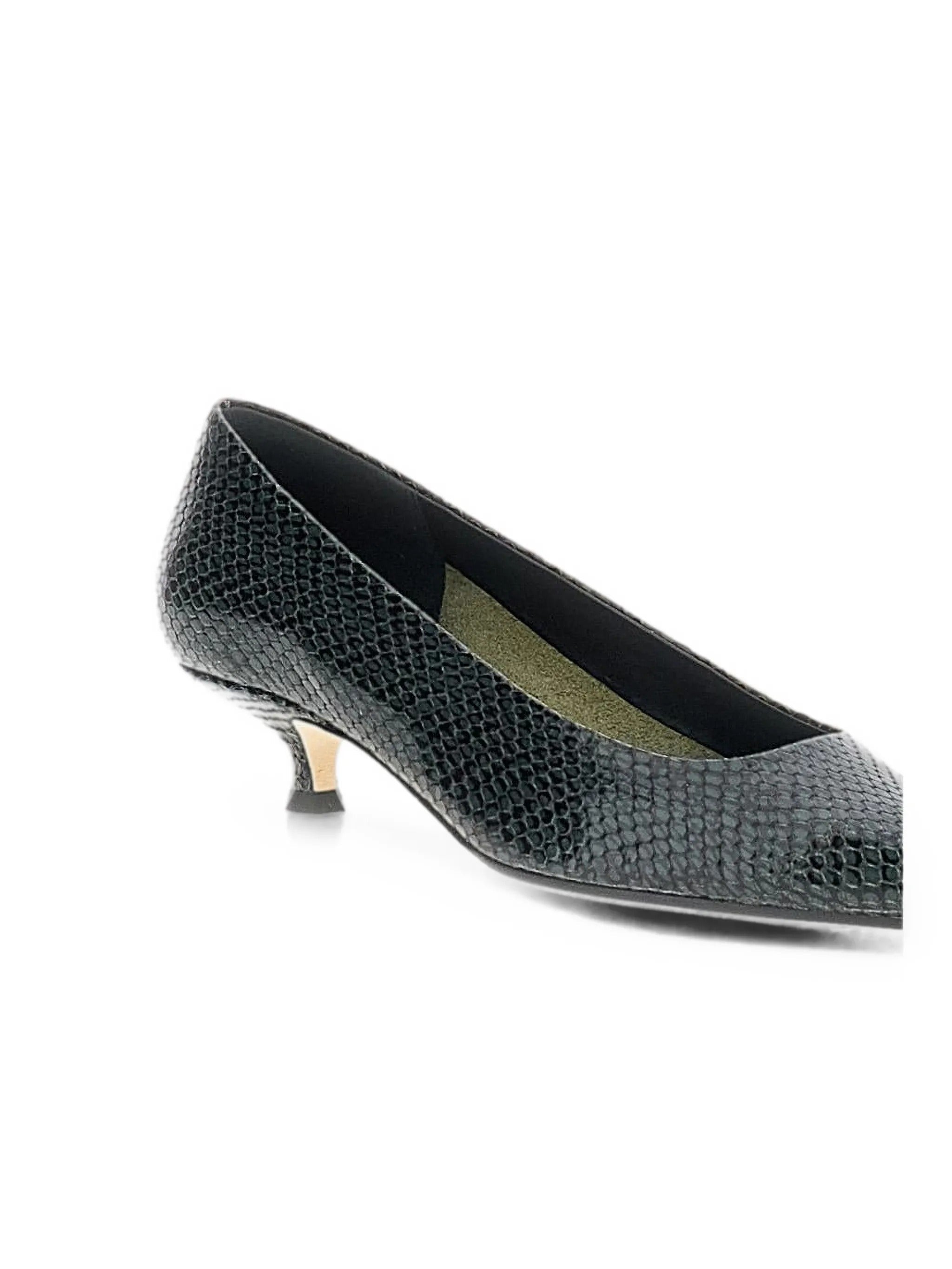 Cari mini snake print calf leather moss