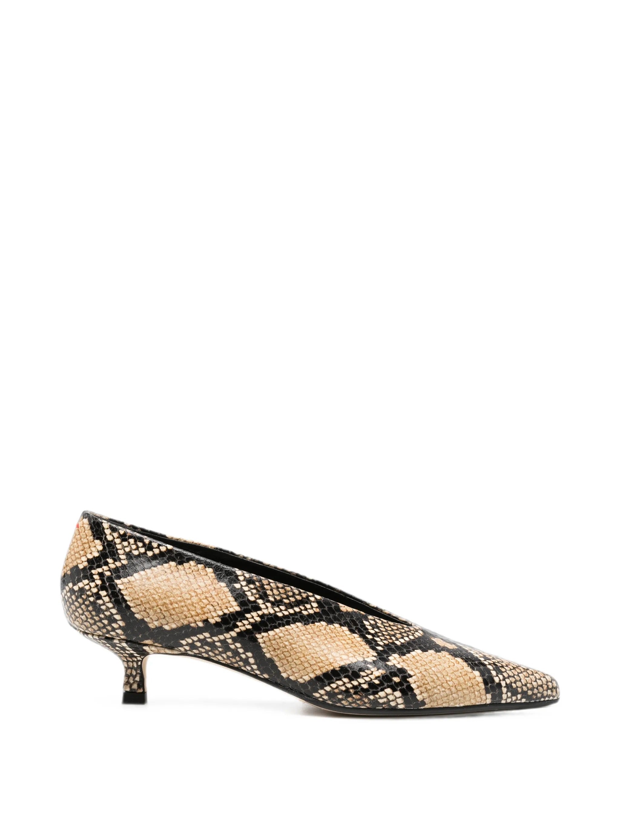 Clara snake print calf leather hazelnut