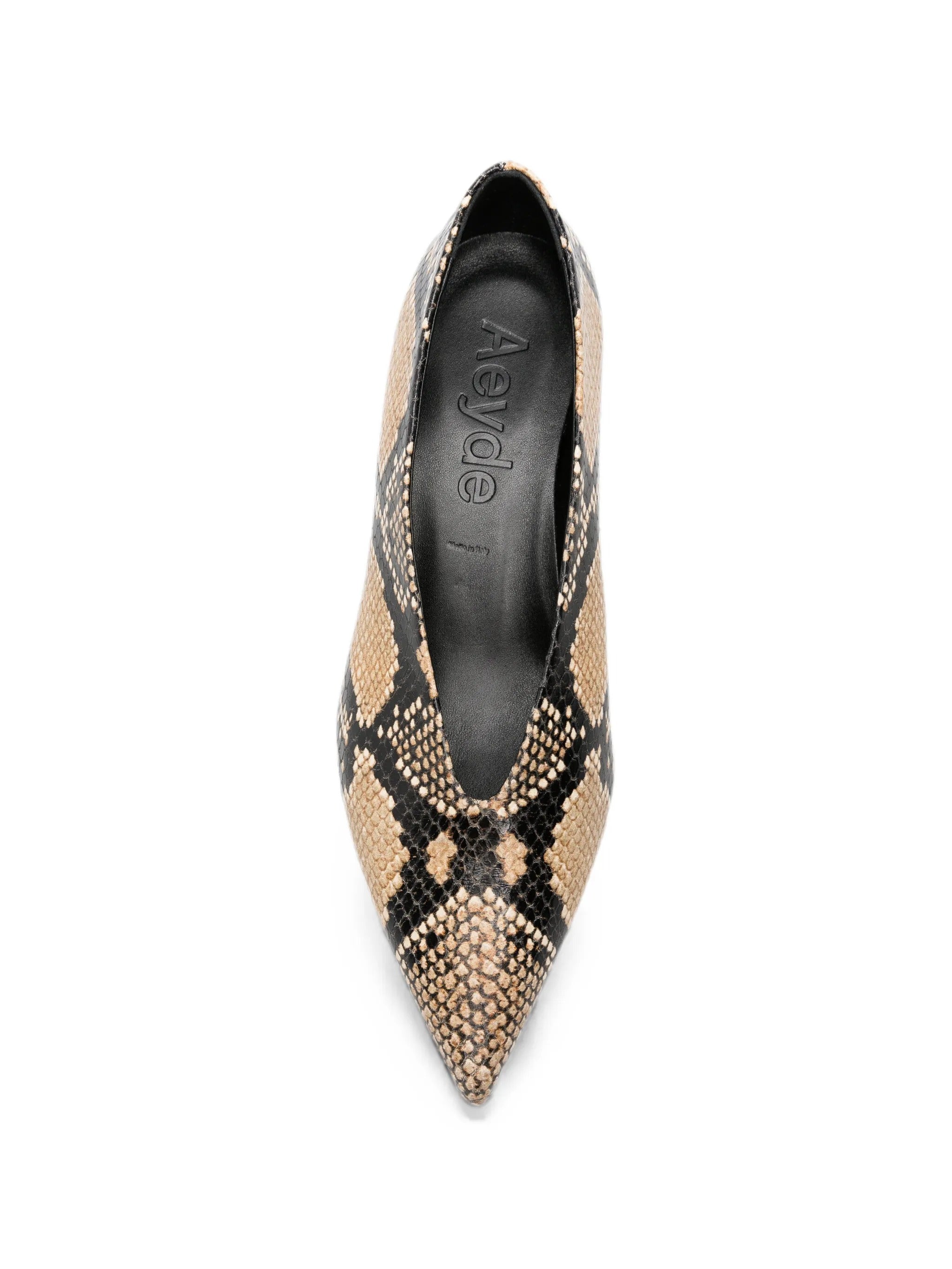 Clara snake print calf leather hazelnut