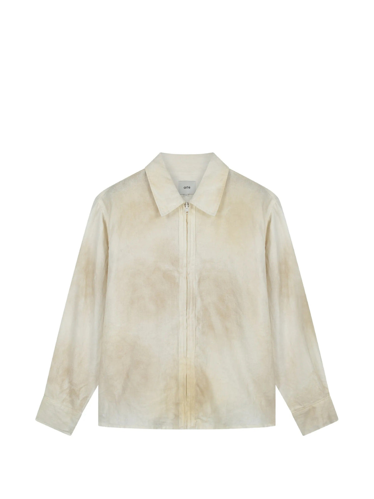 Dusty linen zip shirt