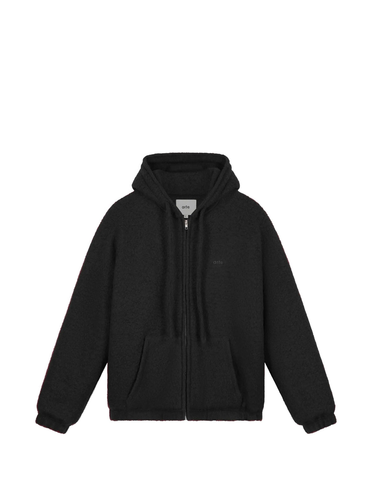 Boiled wool hooded jacket