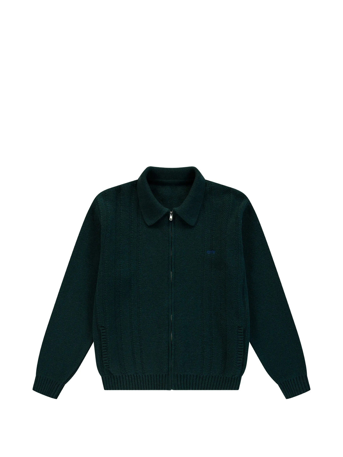 Cable knit zip cardigan