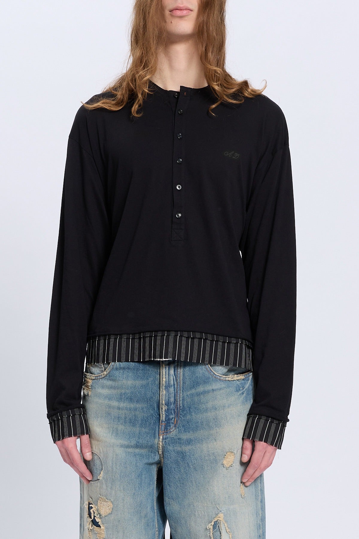 Las relax fit boxy serafino w/ contrast edge and m