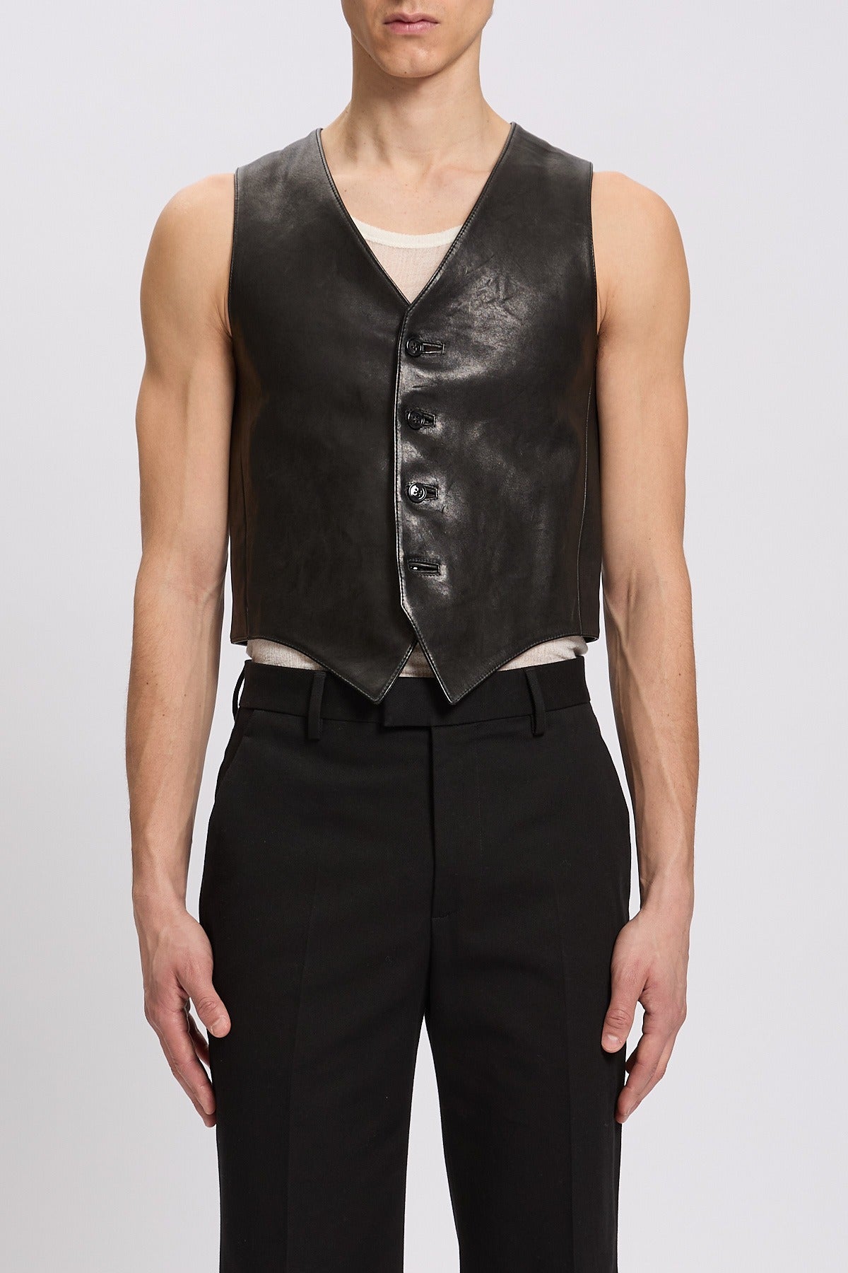 Alrik classic waistcoat vintage lux grained leathe