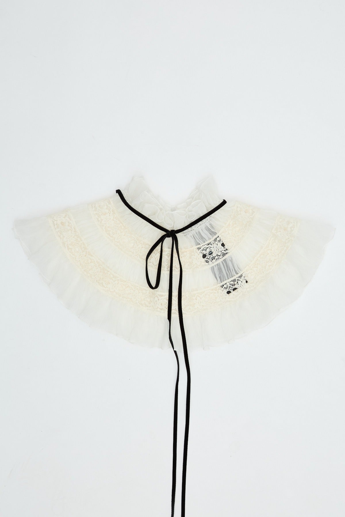 Tove ruffle collar silk voile creponne