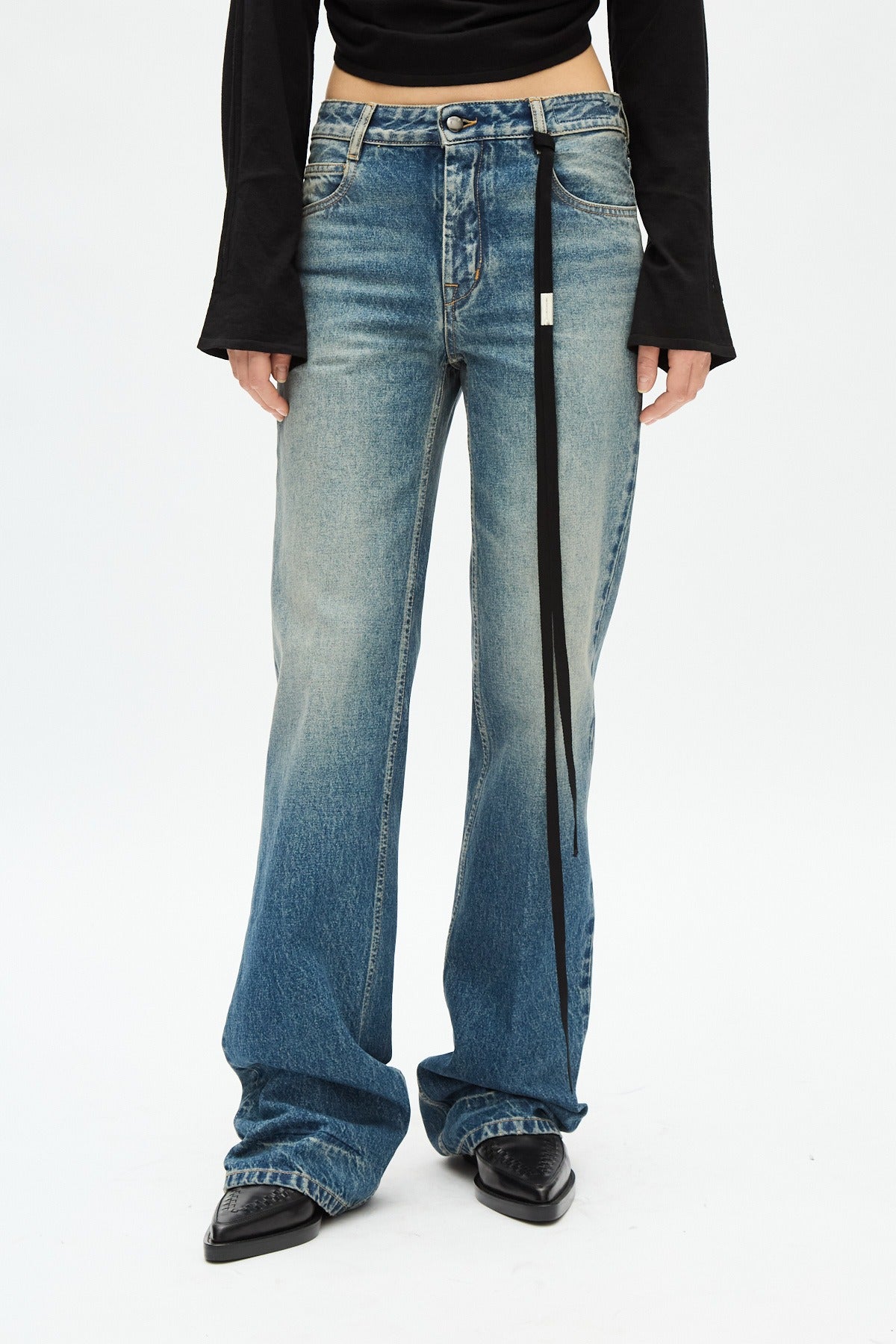Vive 5-pockets straight leg trousers old stonewash