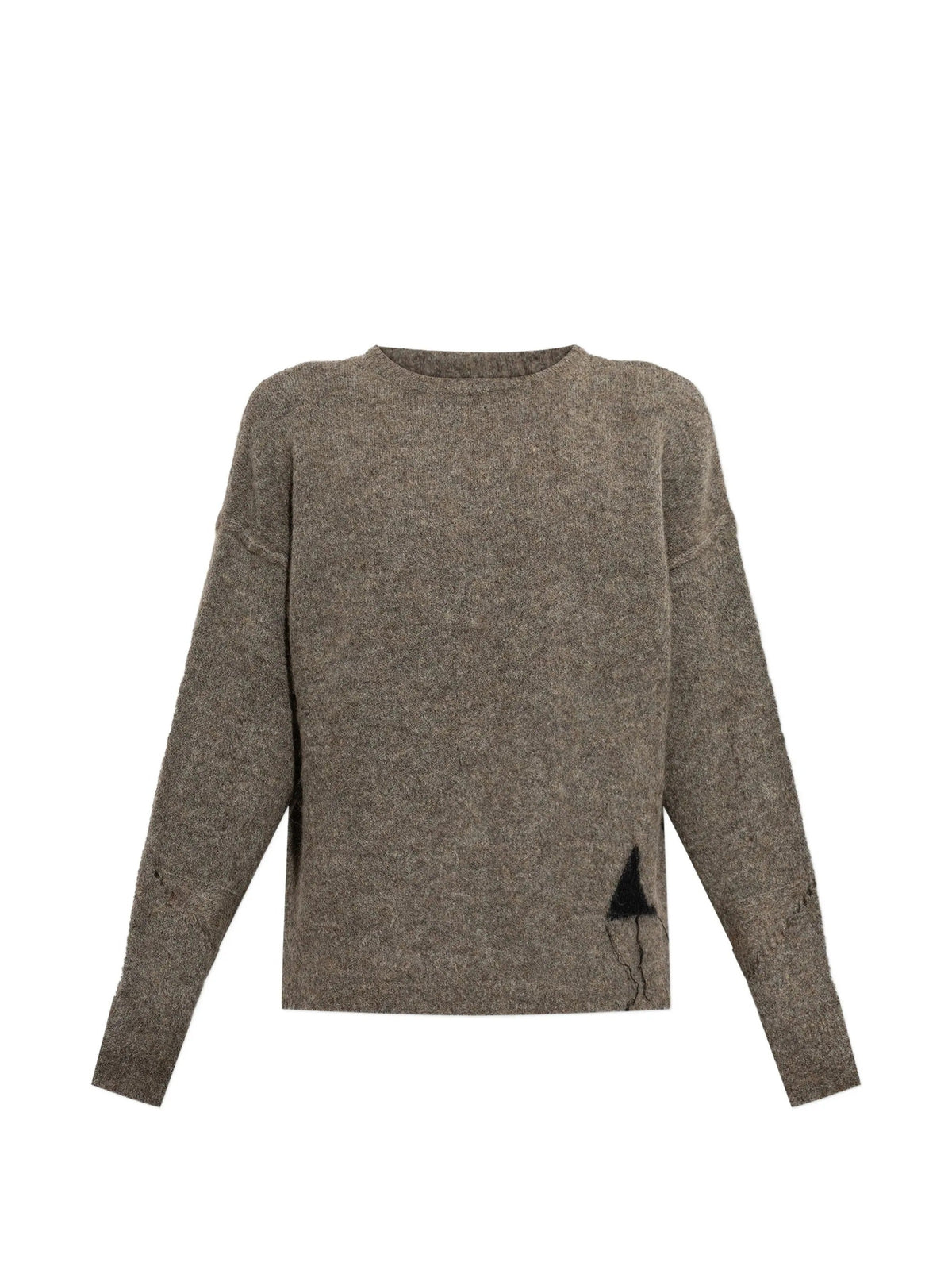 Dropstitch mohair knit crewneck