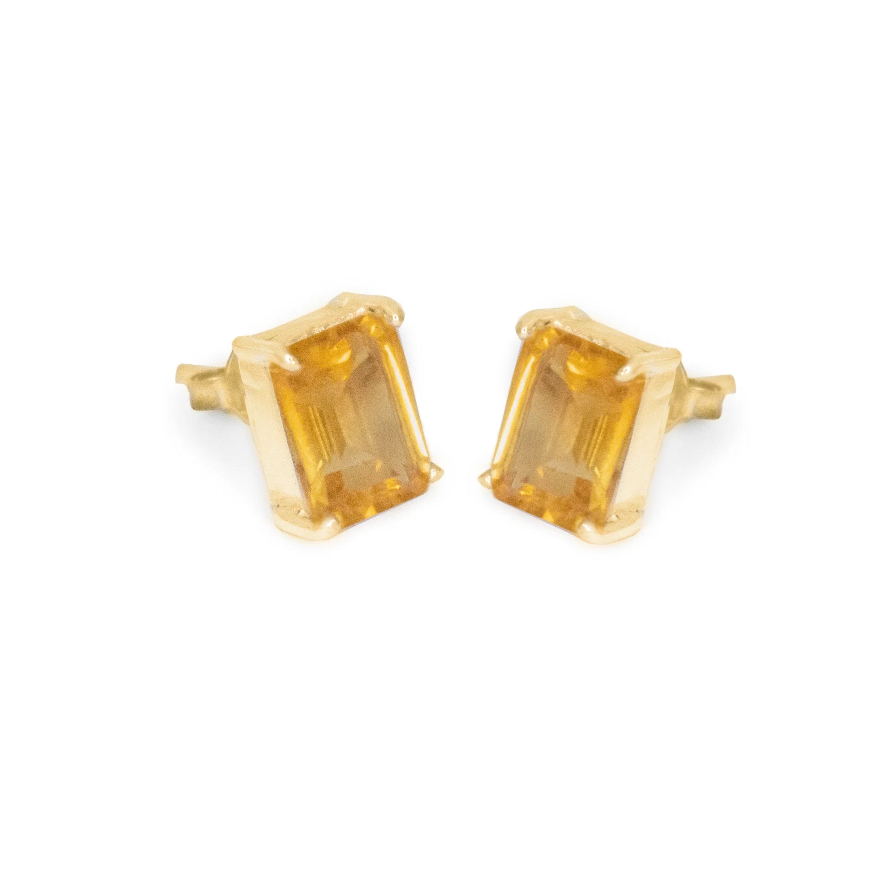 Lemon quartz stud