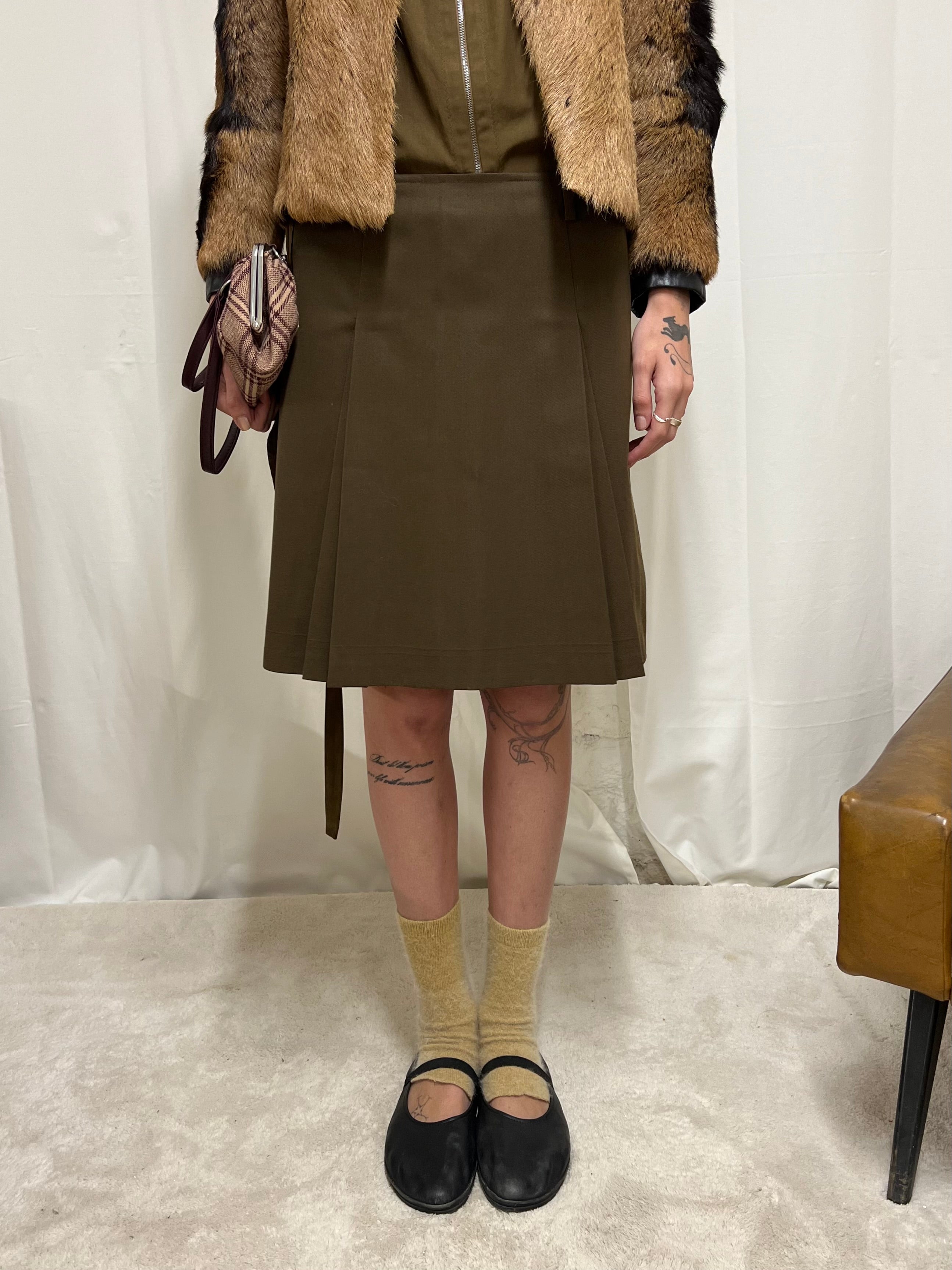 Midi pleated skirt