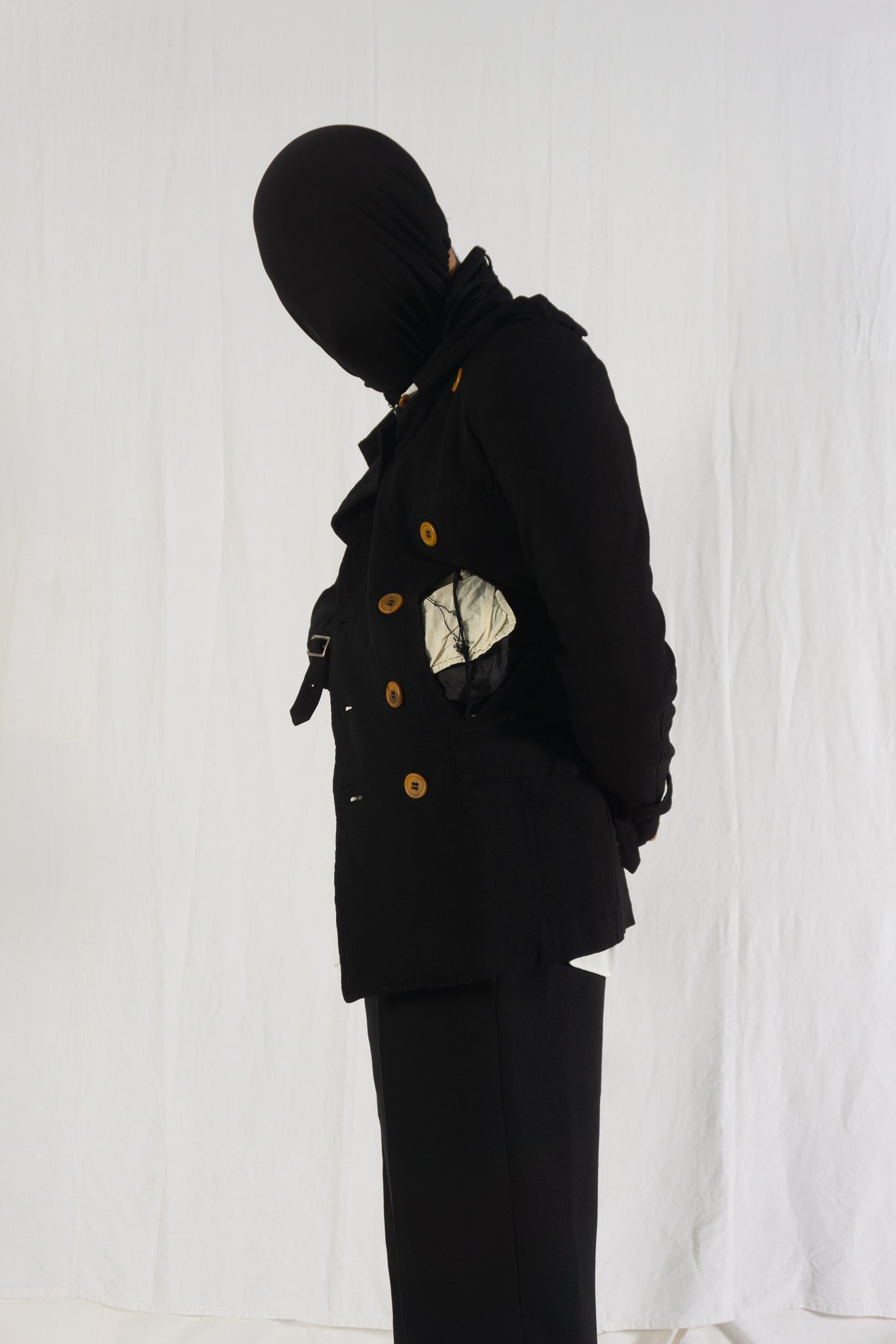 Comme des garçons homme plus s/s 2012 destroyed pockets jacket