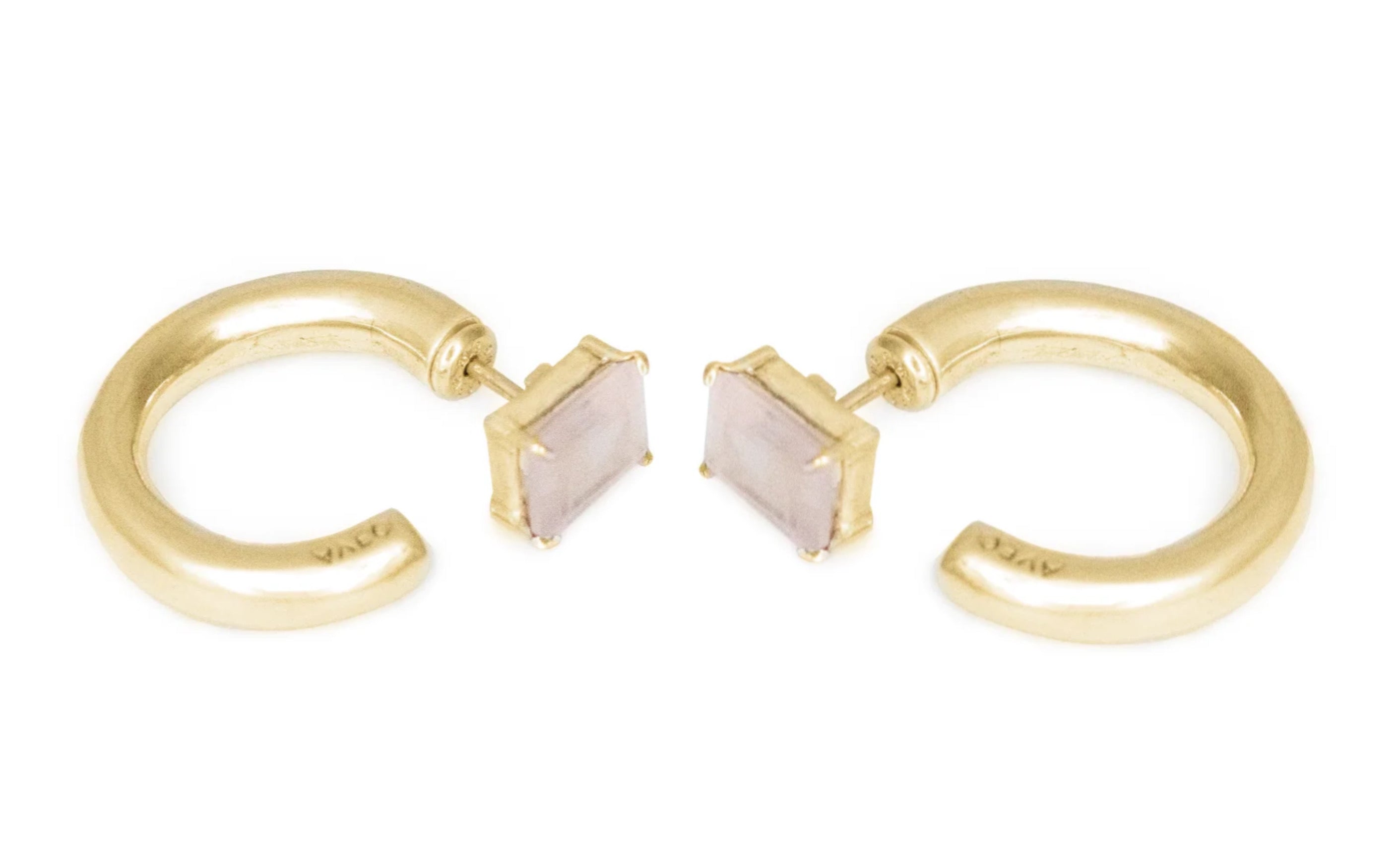 Hoop & pink quartz stud
