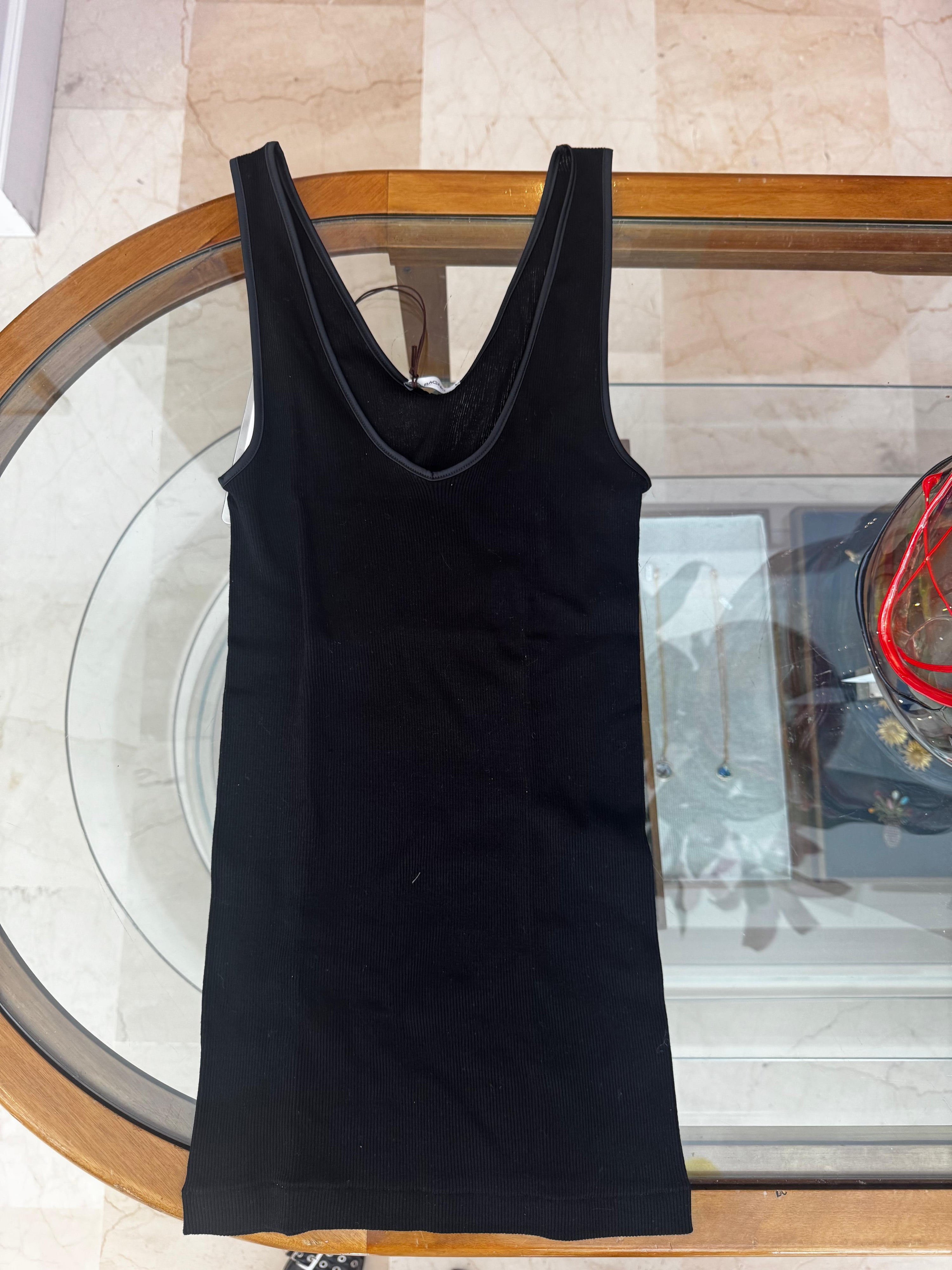 Perfect ribbed tank top - black