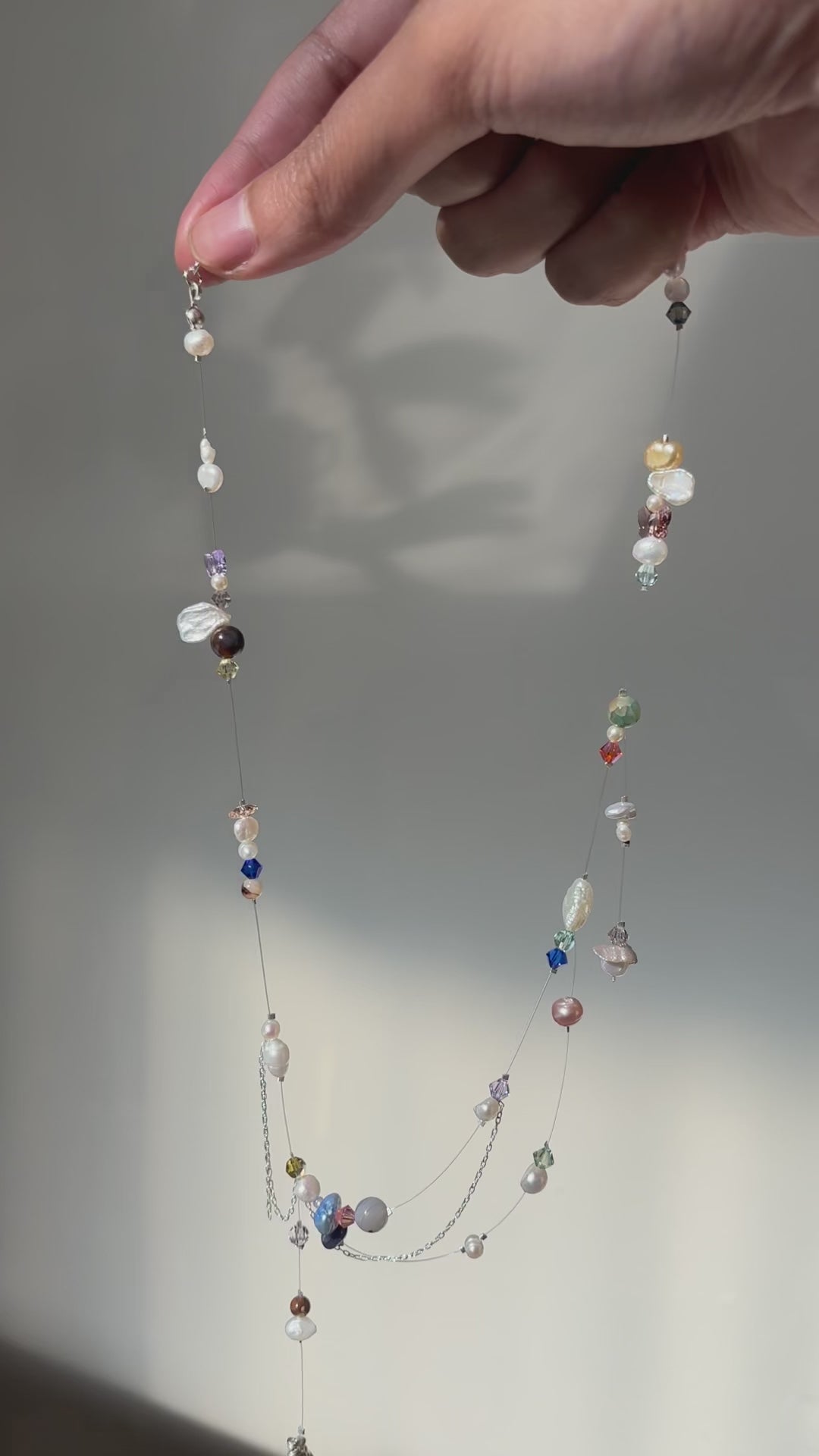 Fairy lights necklace - silver