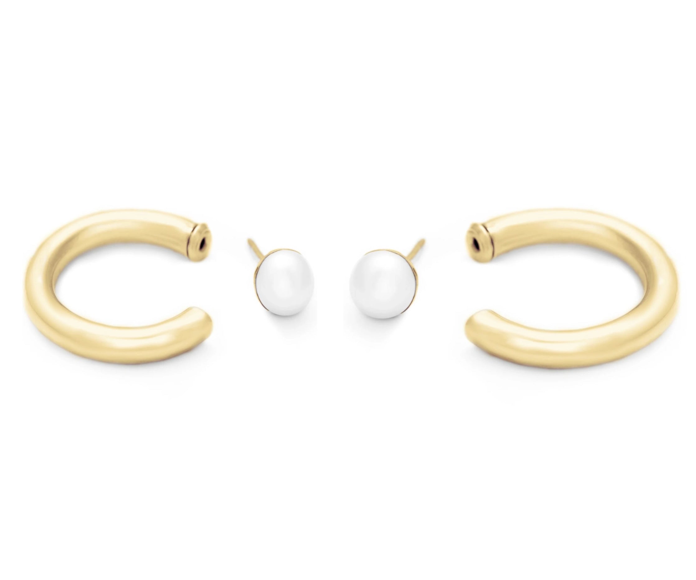 Hoop & pearl stud