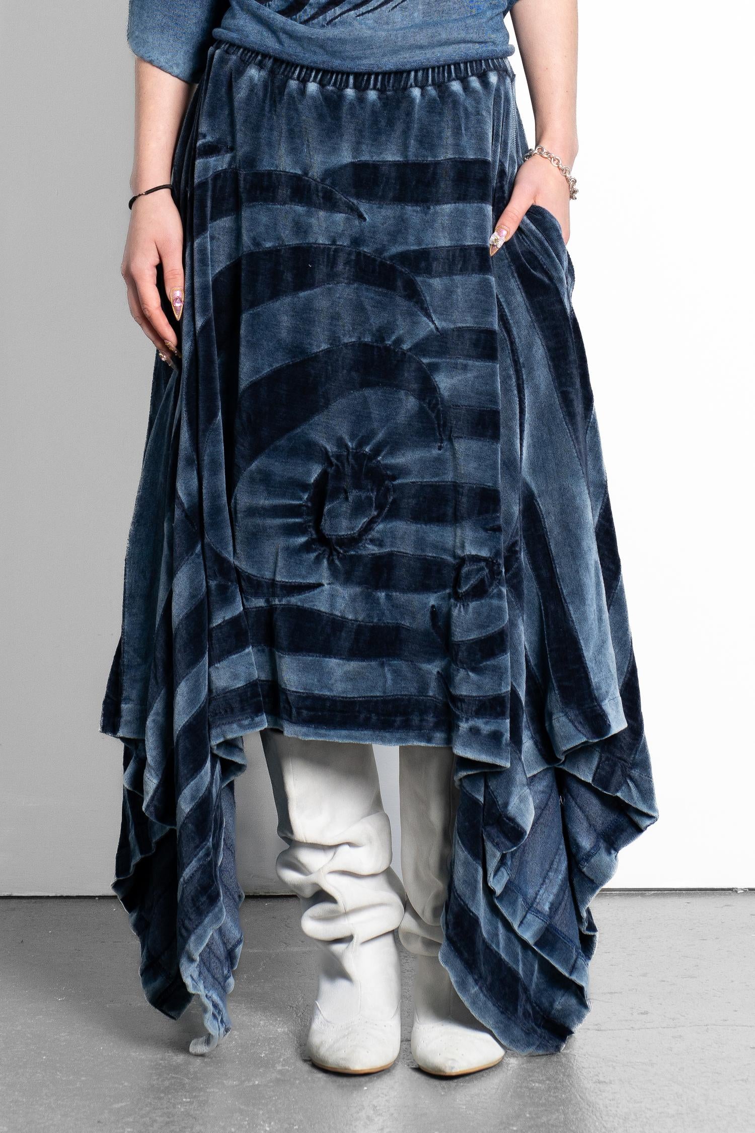 Handkerchief tracksuit plush skirt