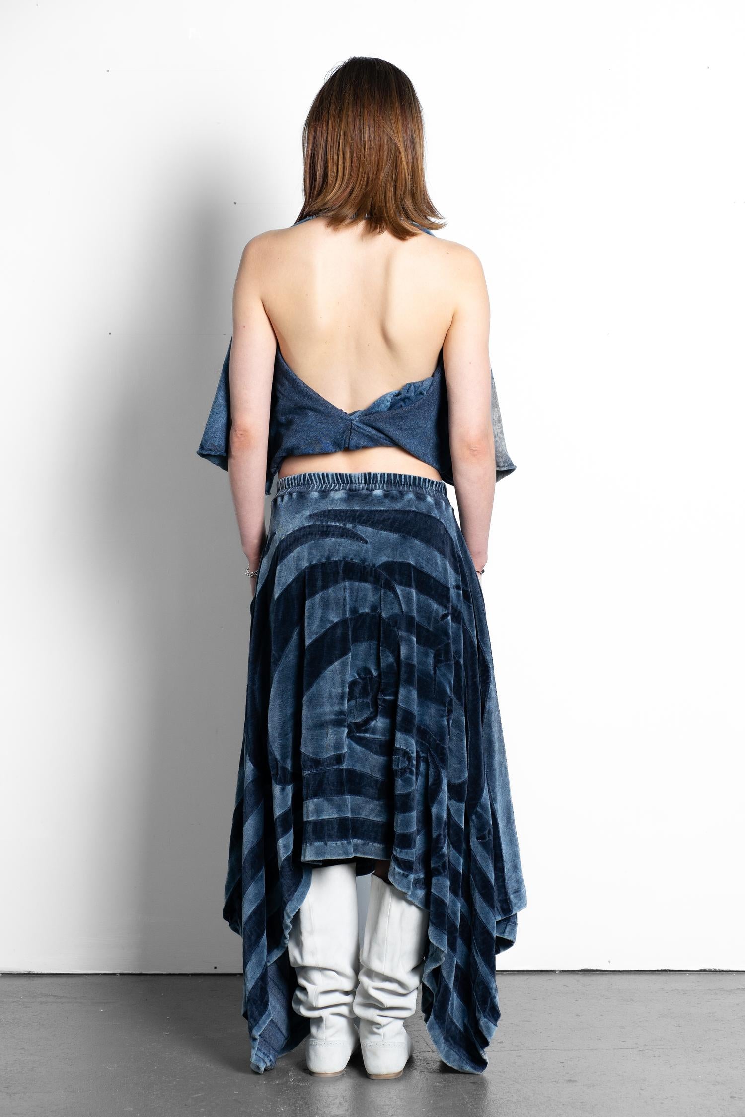 Handkerchief tracksuit plush skirt